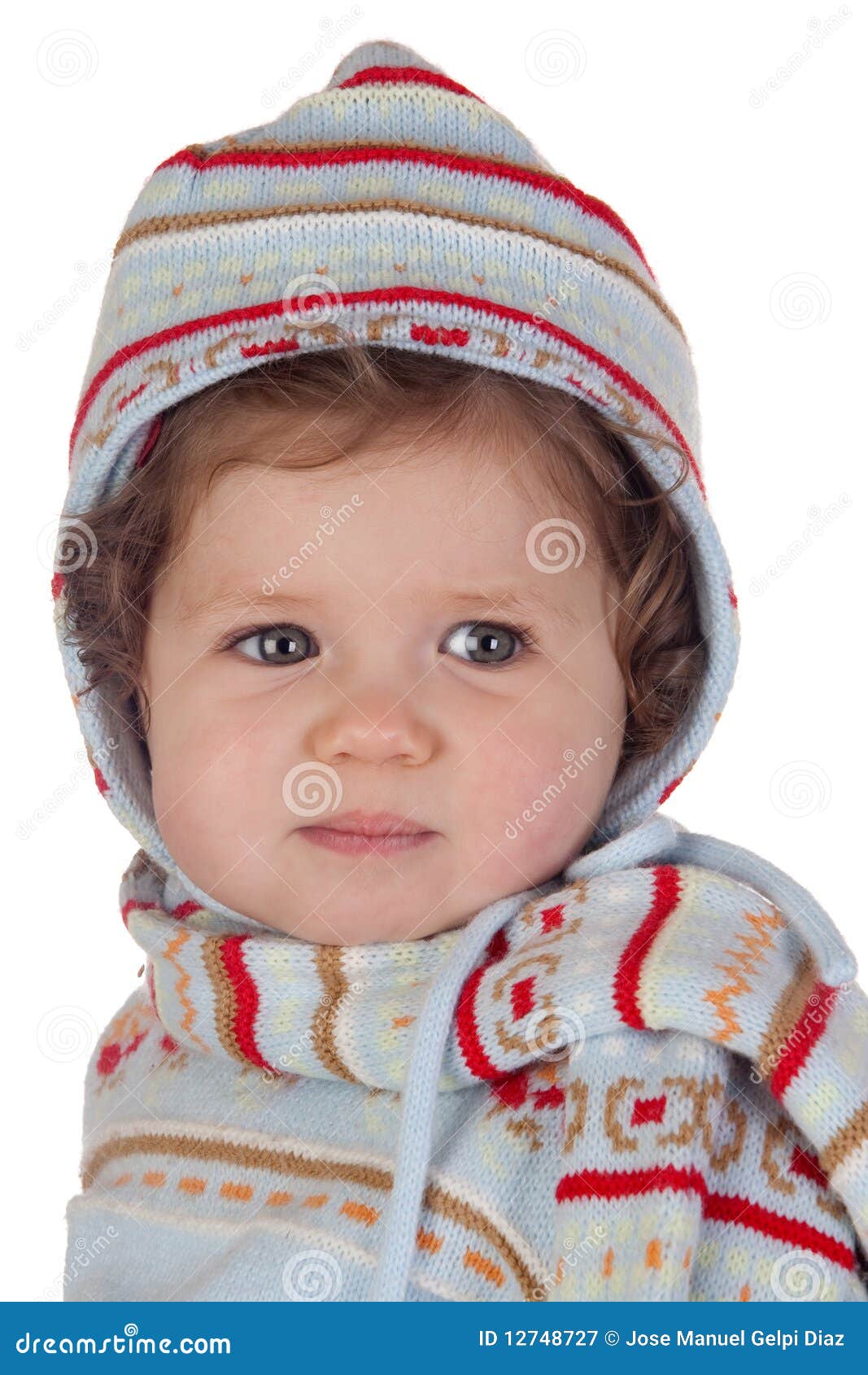 Funny Baby Girl with Winter Clothing Stock Image - Image of child ...