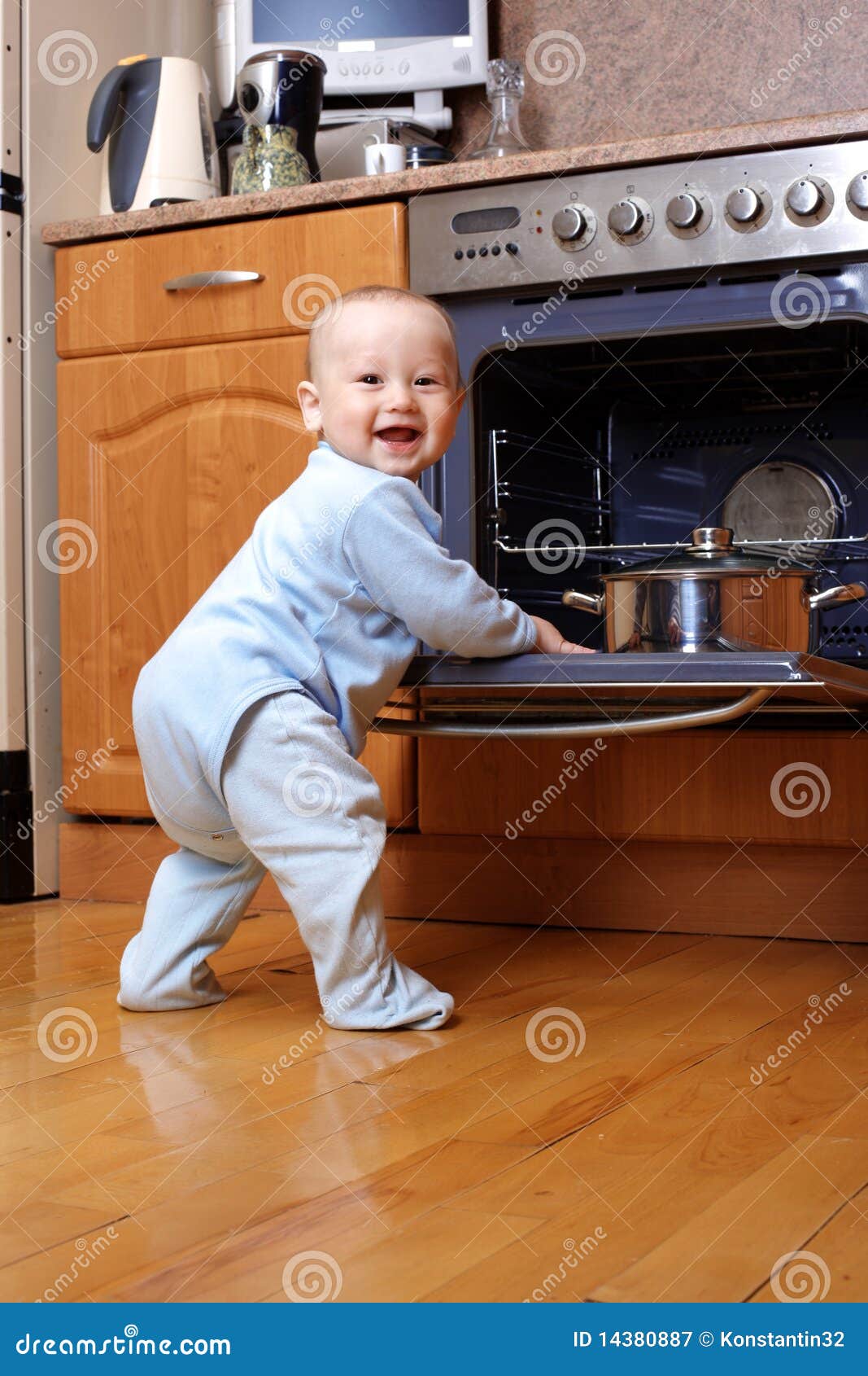 Funny young child making mess in kitchen hi-res stock photography and  images - Alamy