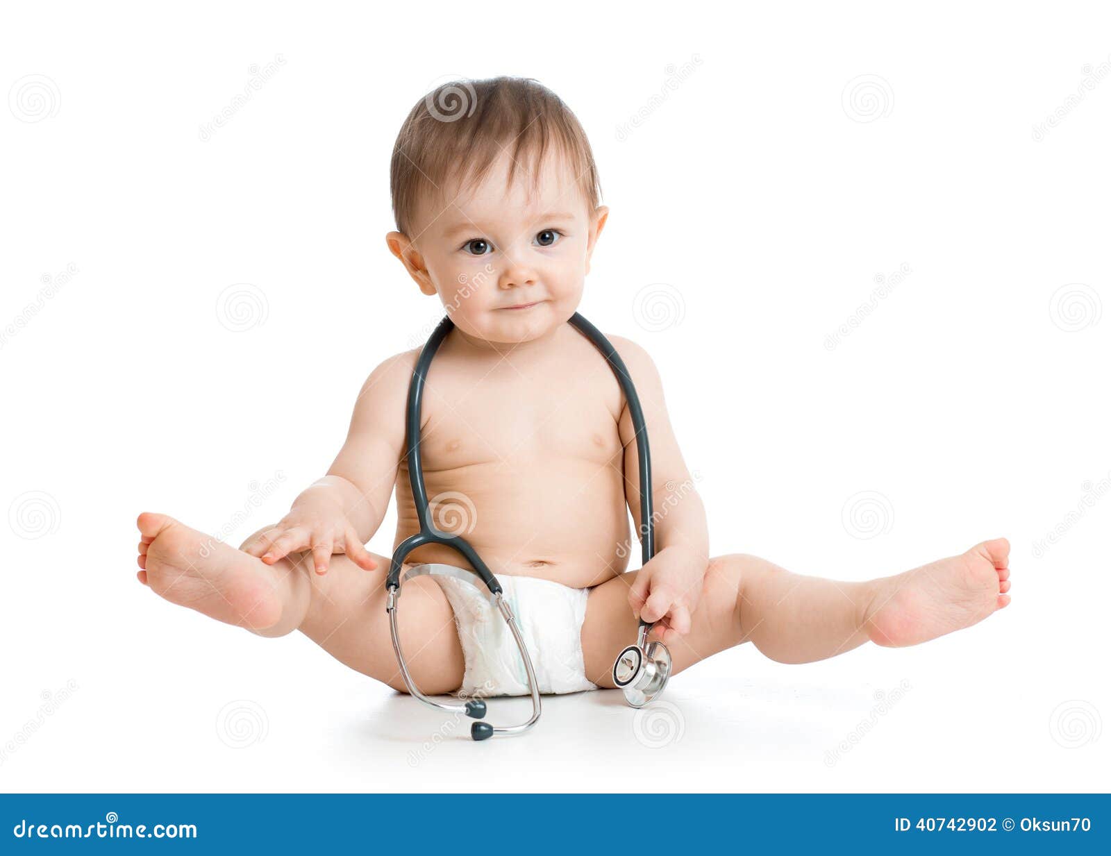 funny baby weared diaper with stethoscope