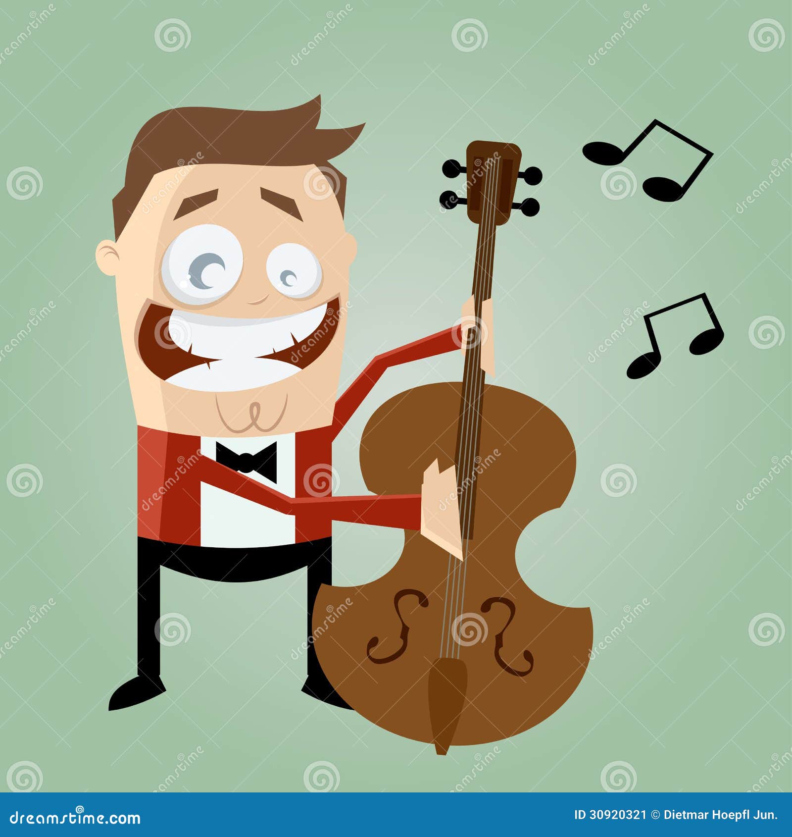 Funny bass player stock vector. Illustration of funny 30920321