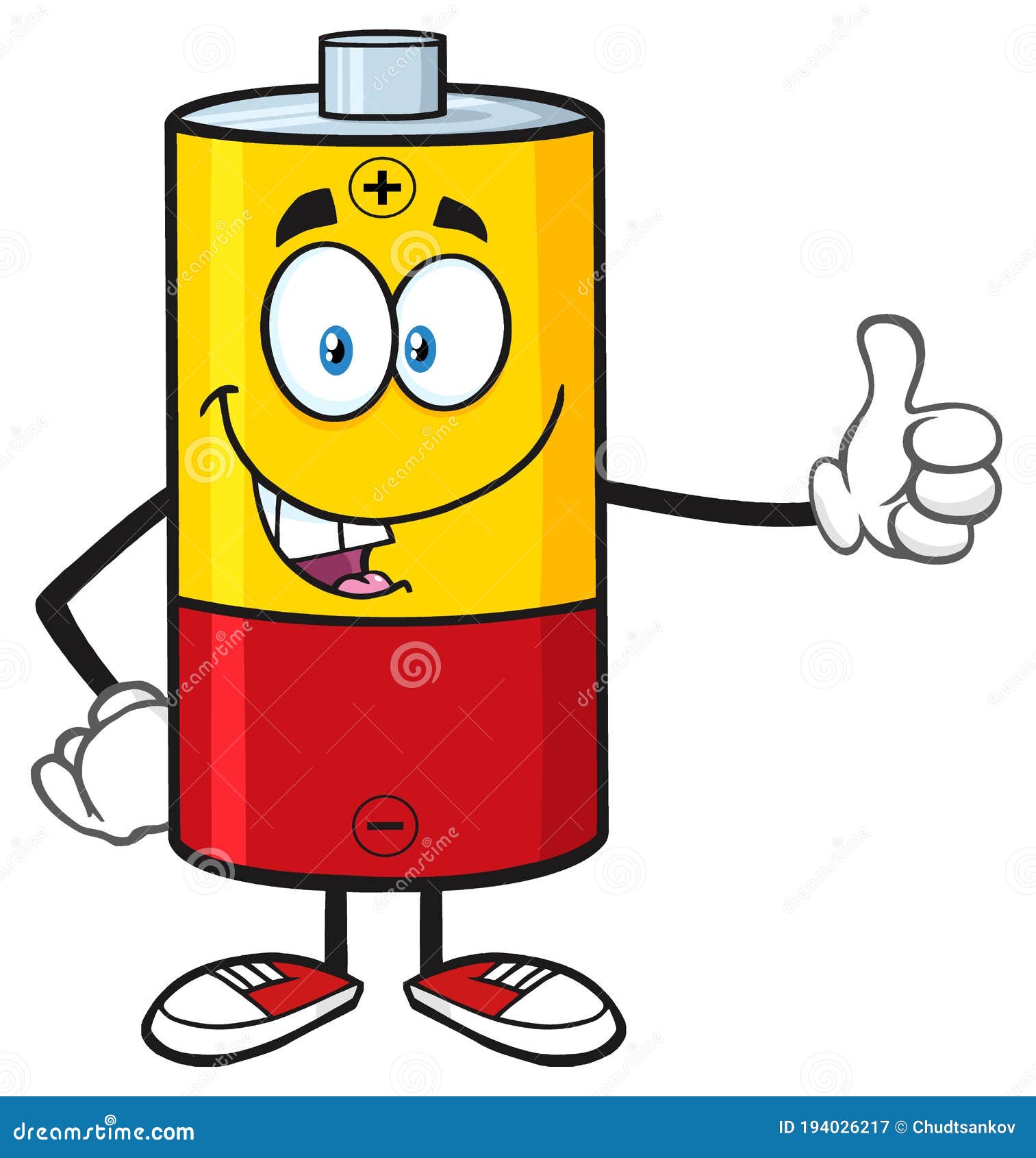 Funny Battery Cartoon Mascot Character Giving a Thumb Up Stock Illustration  - Illustration of industry, energy: 194026217
