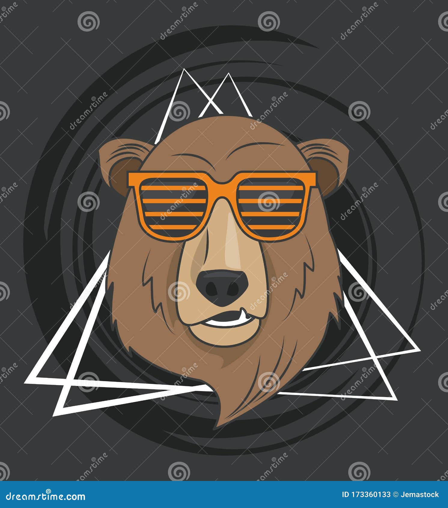 Funny Bear Grizzly with Sunglasses Cool Style Stock Vector - Illustration  of bear, decor: 173360133