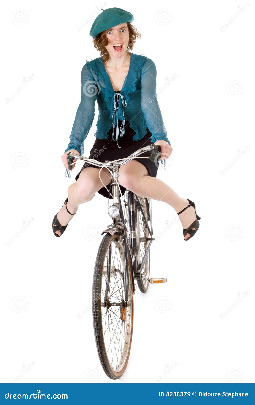 Funny biking stock image. Image of pretty, sport, caucasian 8288379