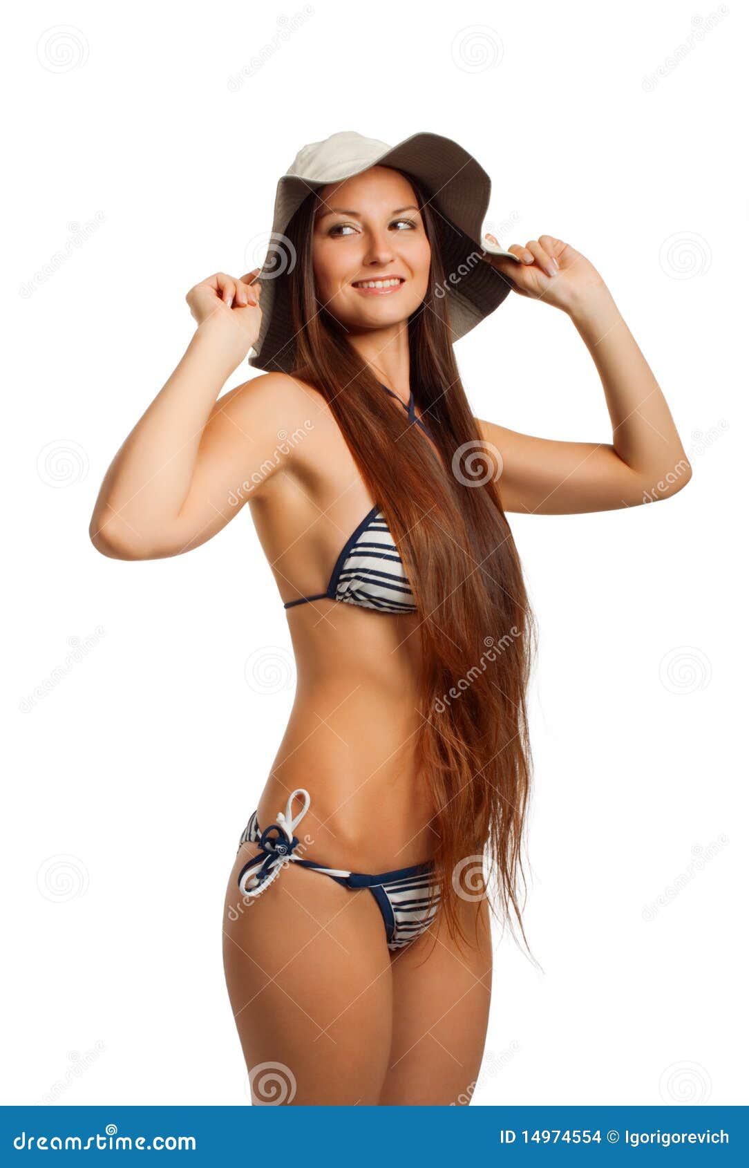 Funny bikini girl stock photo. Image of isolated, happiness - 14974554