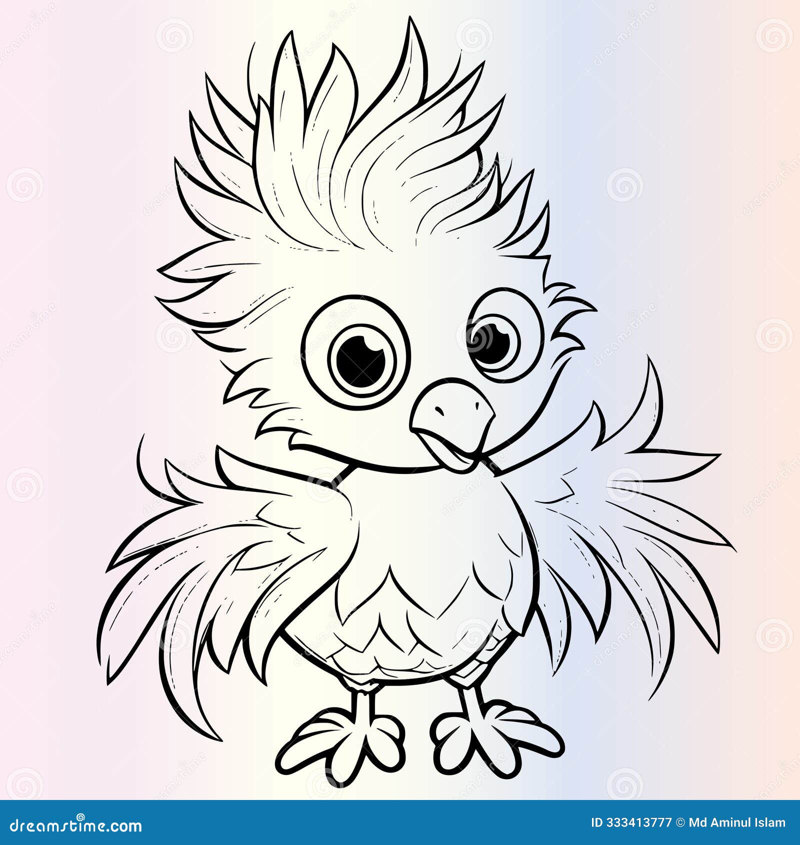 Funny Bird Coloring Page for Kids Stock Vector - Illustration of flying ...