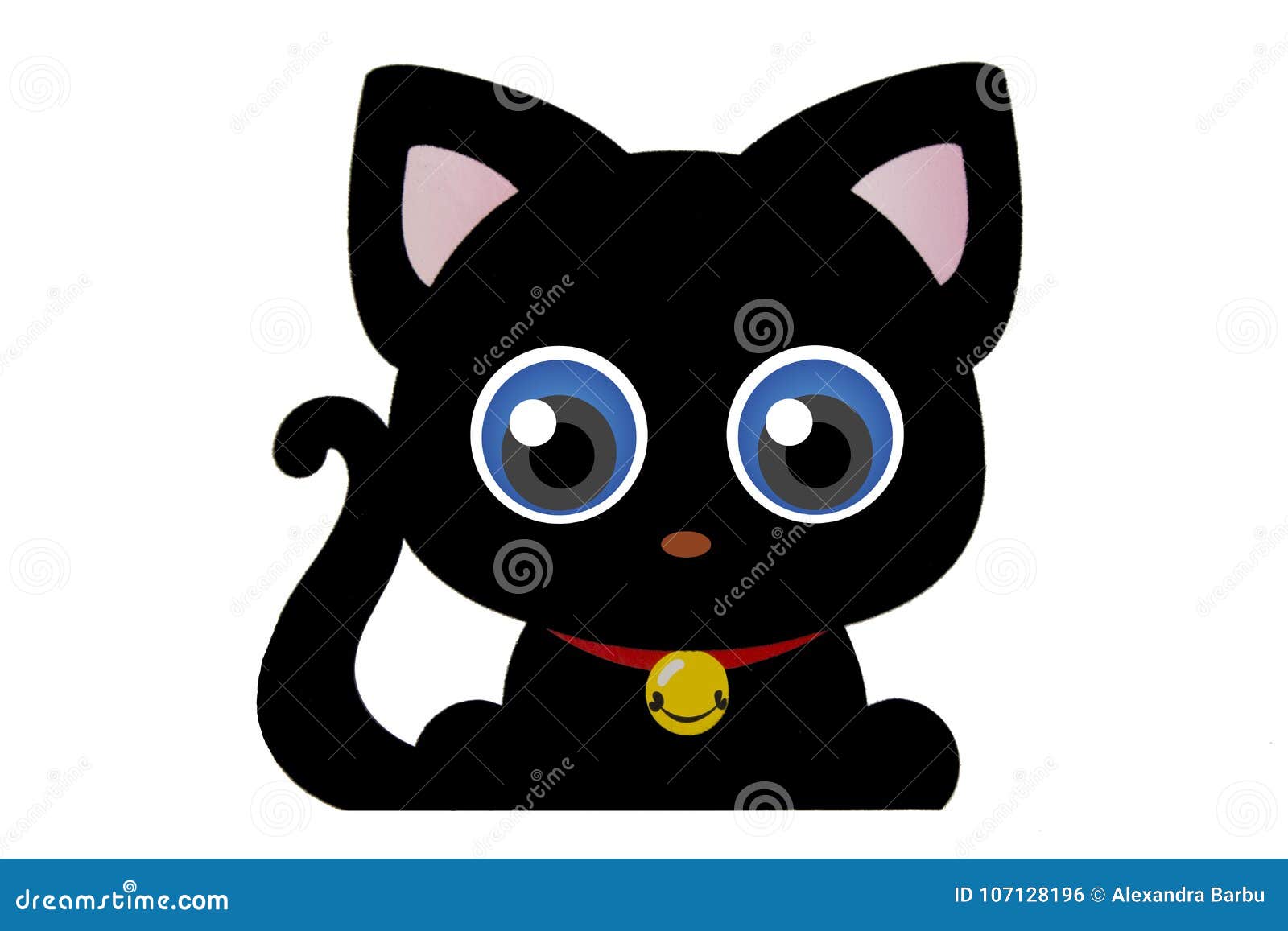 cartoon black cat