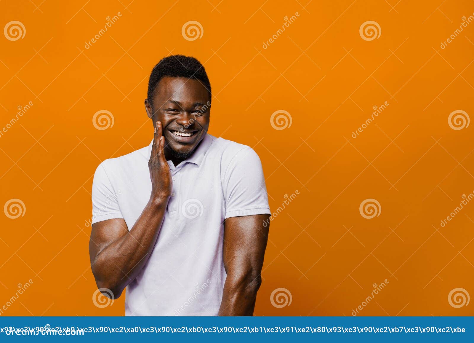 Funny Black Man Jokes and Smiles on Orange Background. Big Discount for  Customers. Smiley People Lifestyle Stock Image - Image of joyful,  tolerance: 222055147