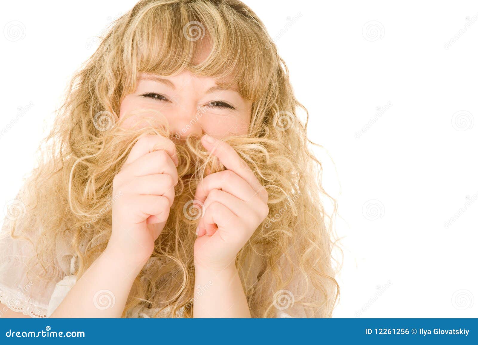 funny blonde curly hair
