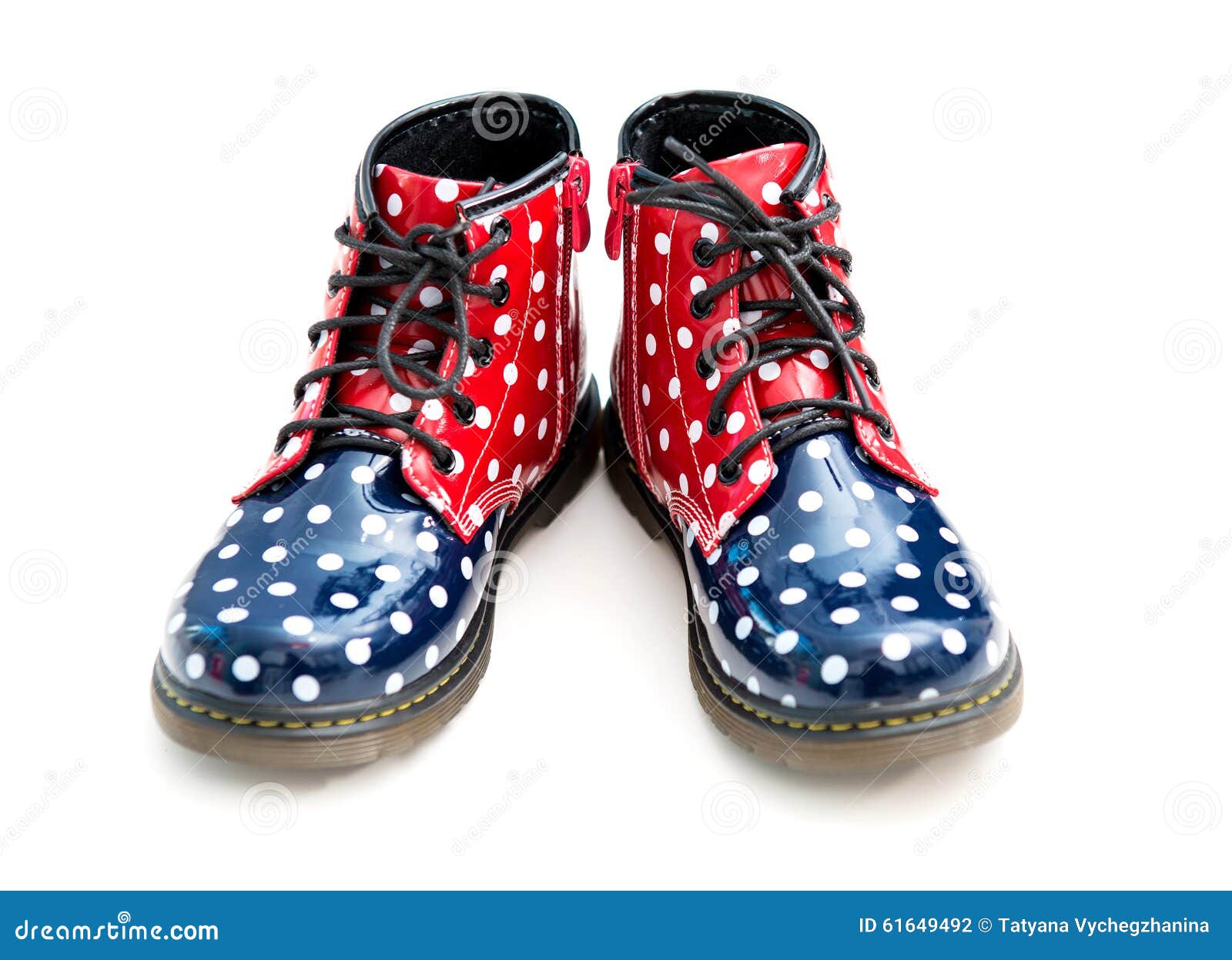 Funny Boots with Polka Dots Stock Photo Image of lace, black 61649492