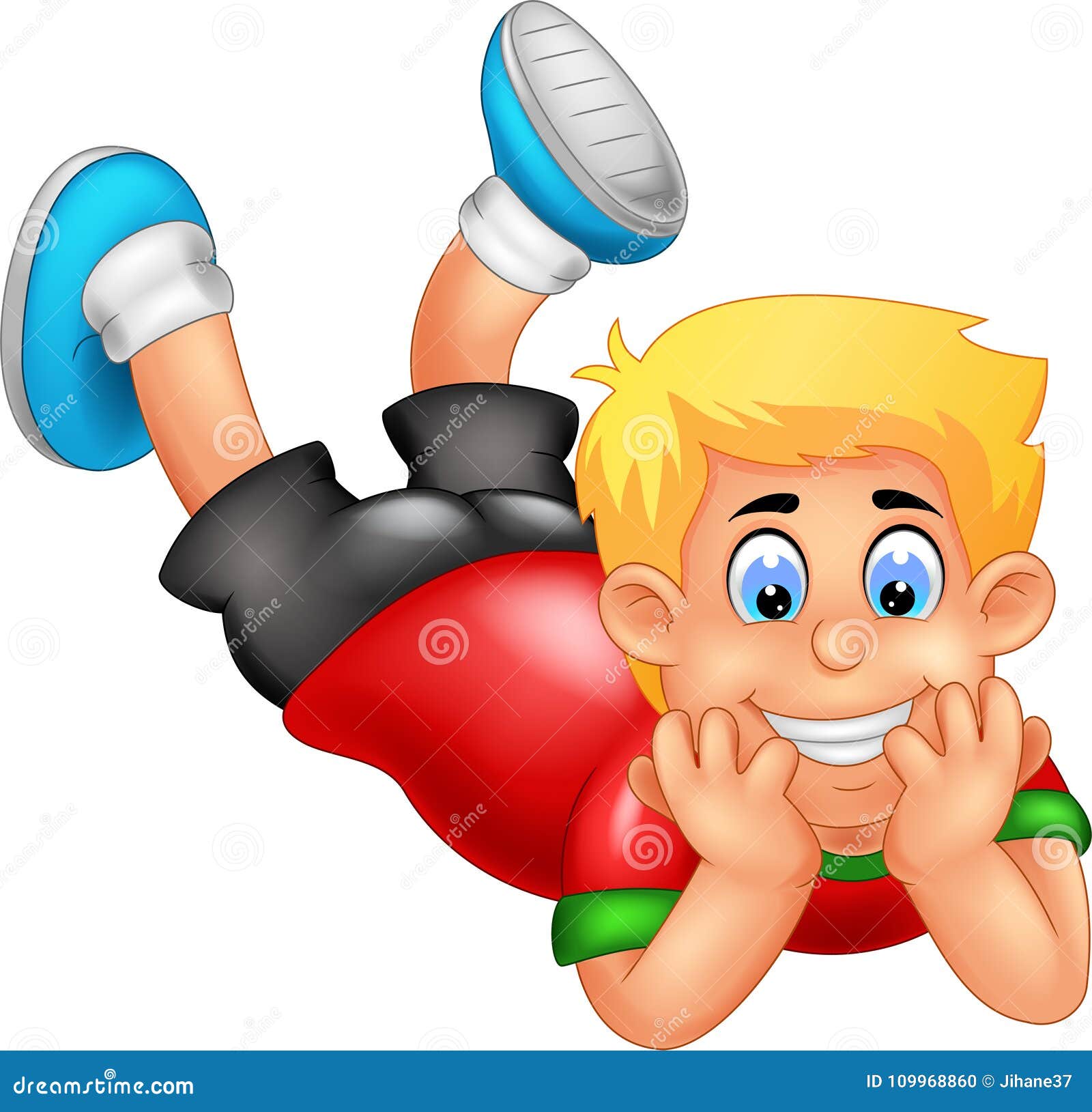 Funny Boy Cartoon Face Down with Laughing Stock Illustration - Illustration  of knowledge, person: 109968860