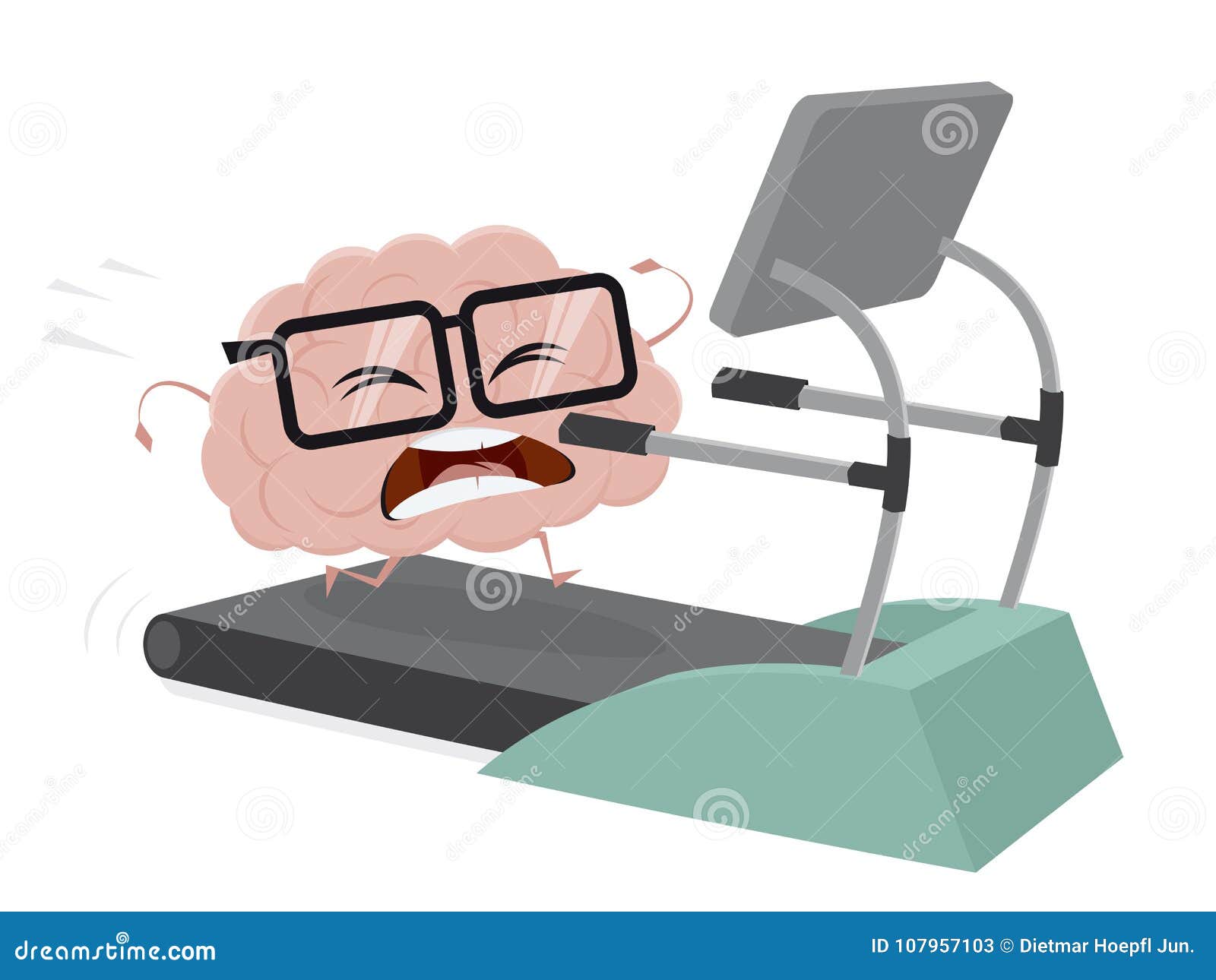 Funny Brain Training on a Treadmill Stock Vector - Illustration of health,  creative: 107957103