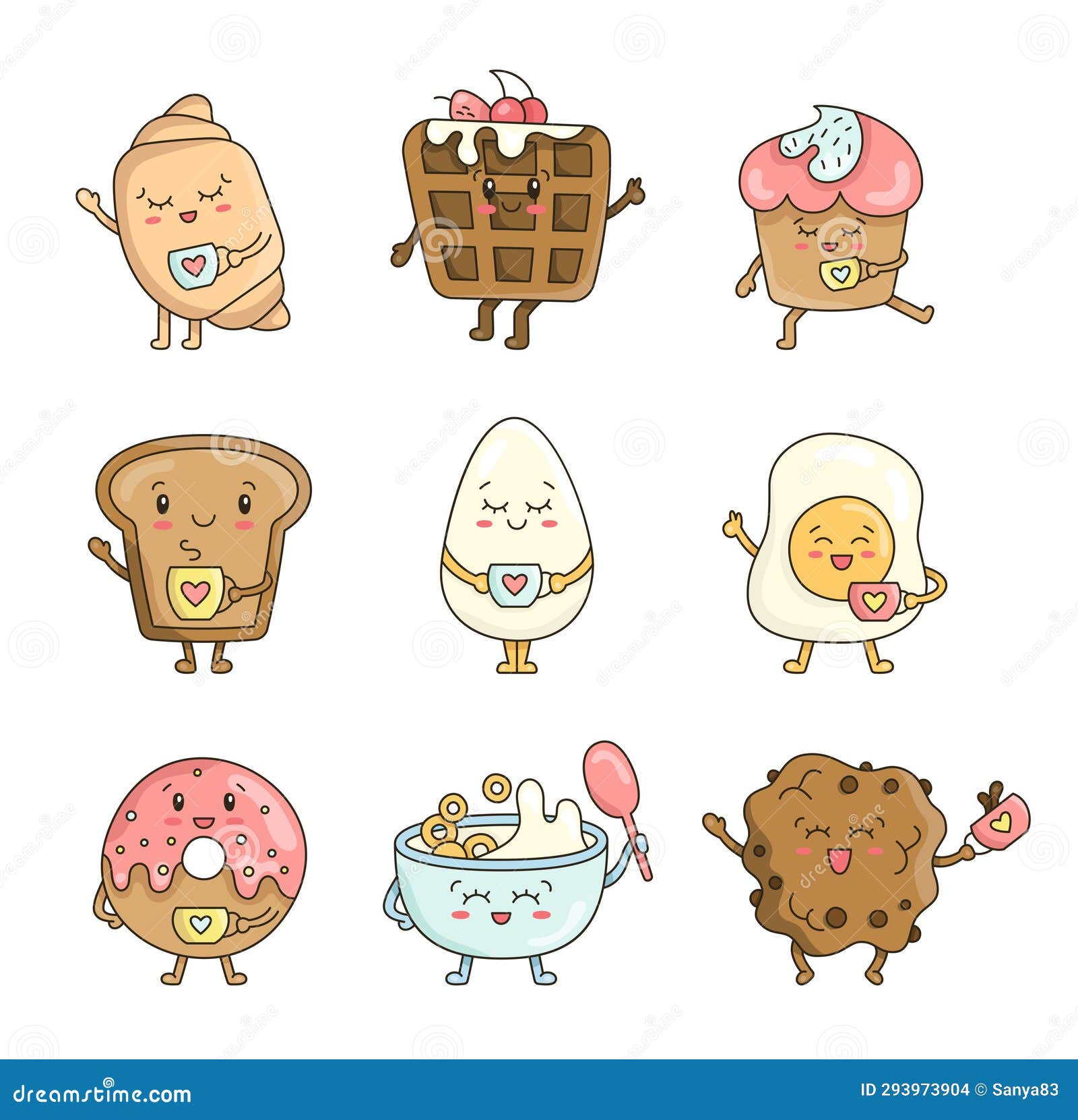 Set Of Breakfast Characters Vector Cute Cartoons CartoonDealer set-of-breakfast-characters-vector-cute-cartoons-cartoondealer