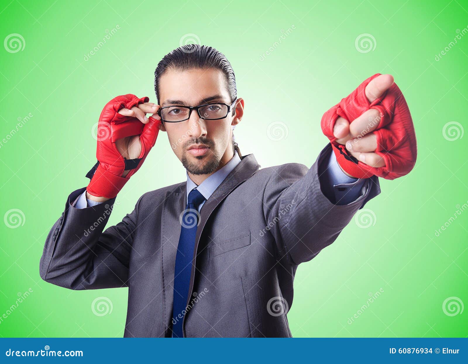 The Funny Businessman with Boxing Gloves Stock Photo Image of adult, isolated 60876934