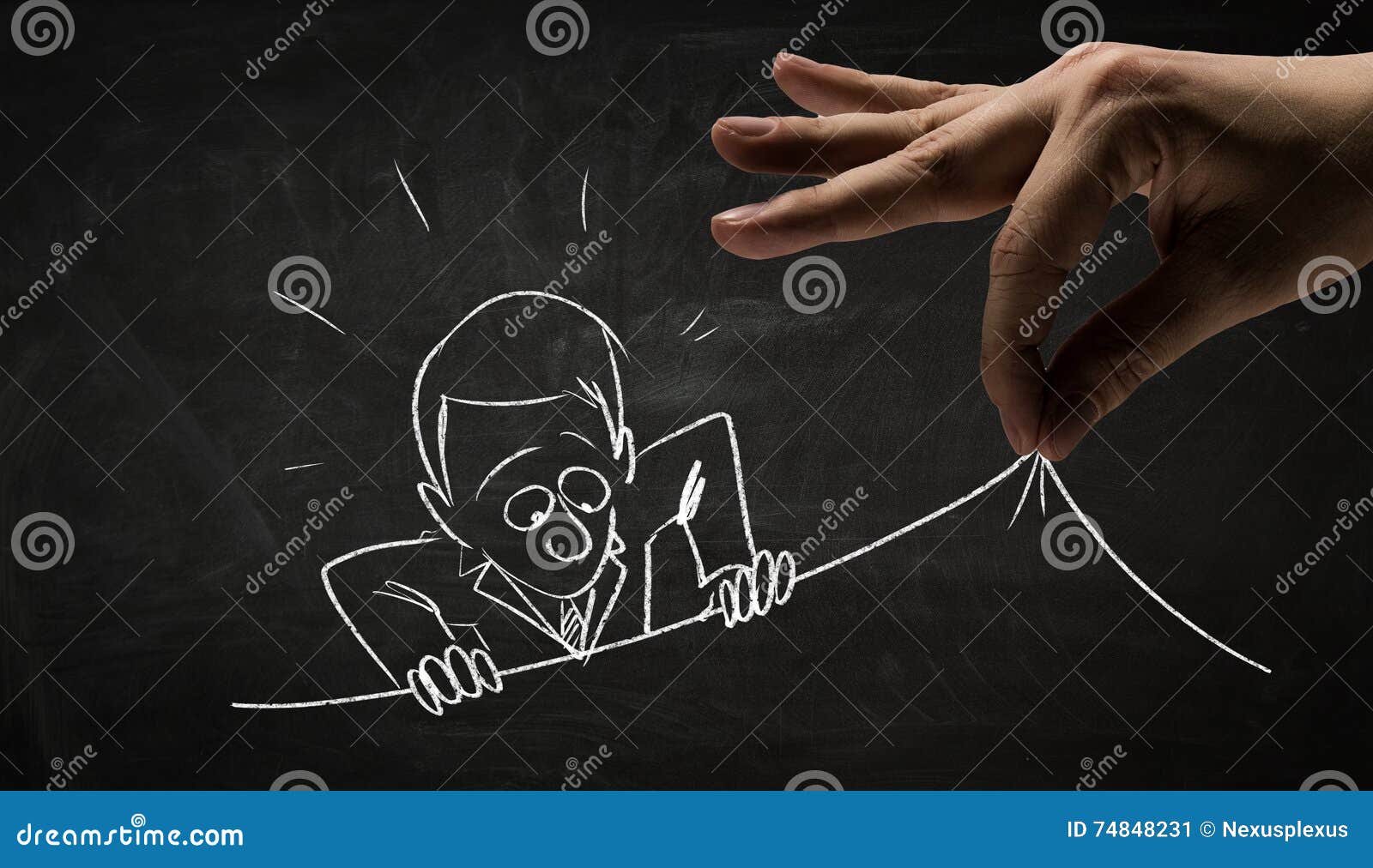 Funny Businessman Chalk Drawing . Mixed Media Stock Illustration ...