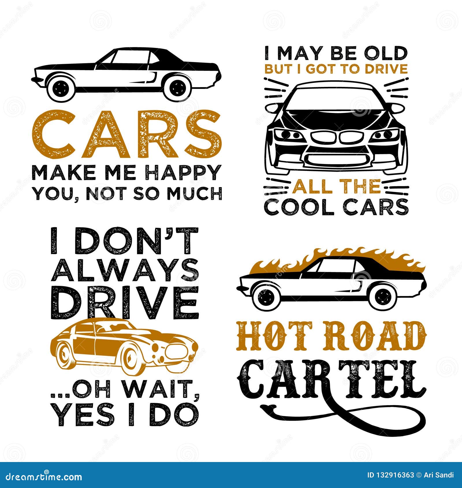 Funny Car Saying & Quote. Stock Vector - Illustration of classic, bundle:  132916363
