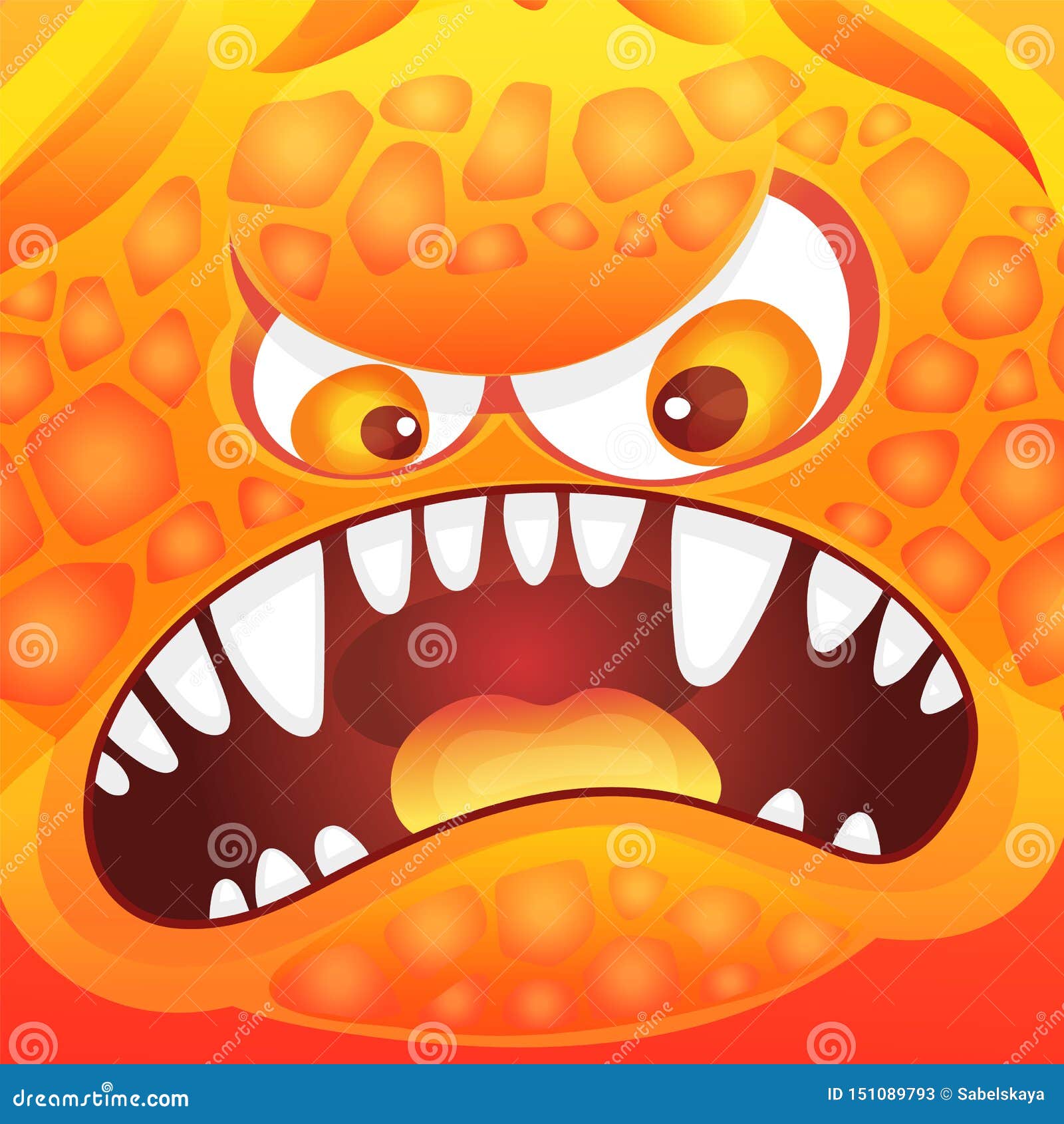 Funny Cartoon Alien or Monster`s Angry and Scary Emotion the Vector  Illustration. Stock Vector - Illustration of computer, funny: 151089793