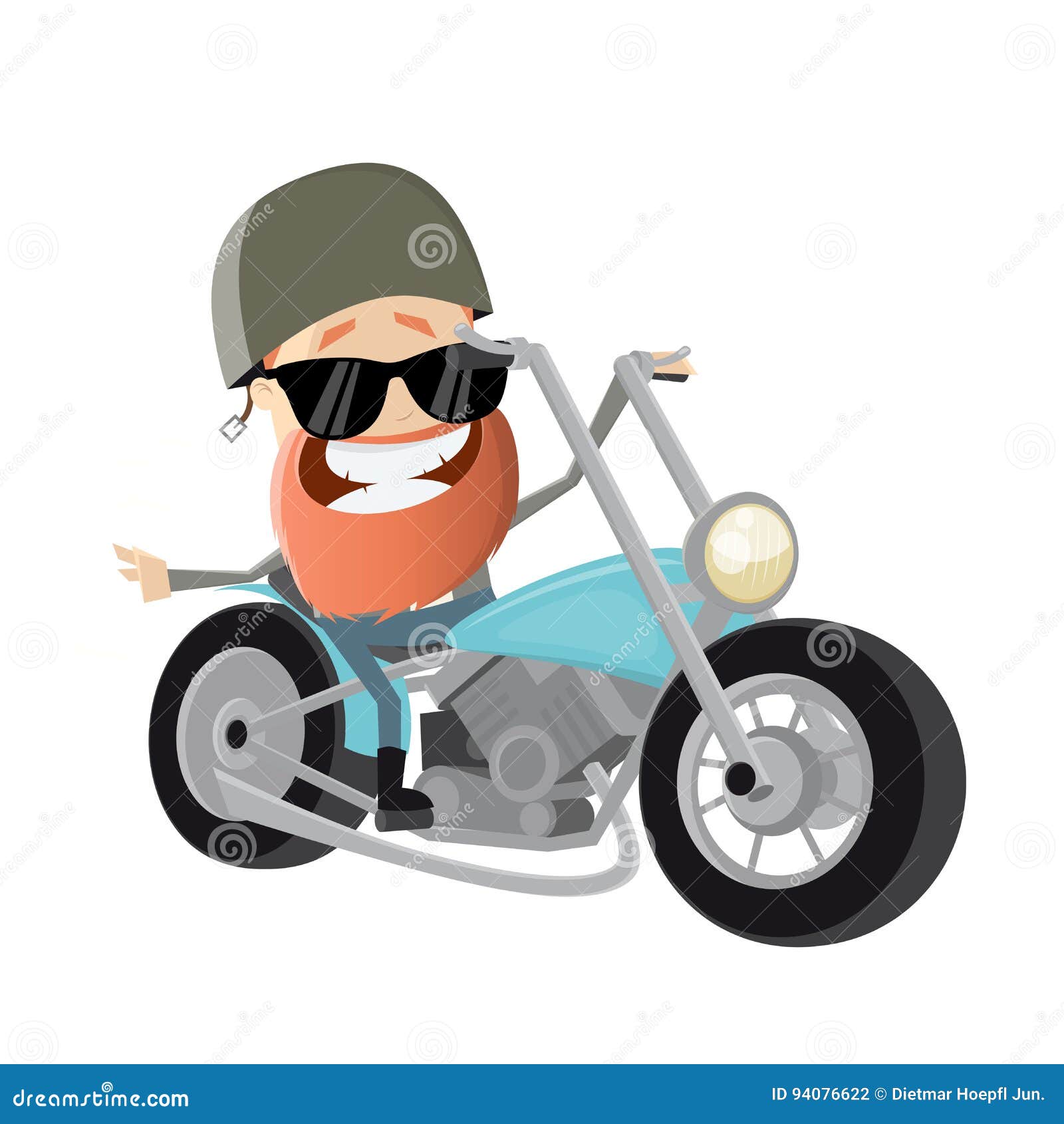 Funny Cartoon Biker on Motorcycle Stock Vector - Illustration of funny,  motif: 94076622