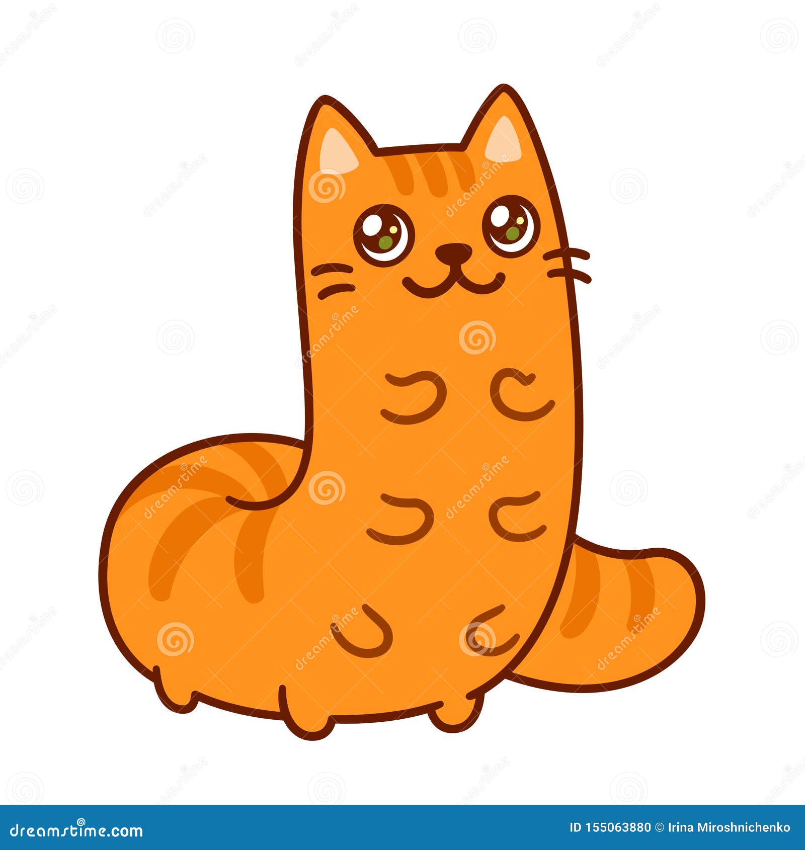 Funny Cartoon Cat Caterpillar Stock Vector - Illustration of creature,  happy: 155063880