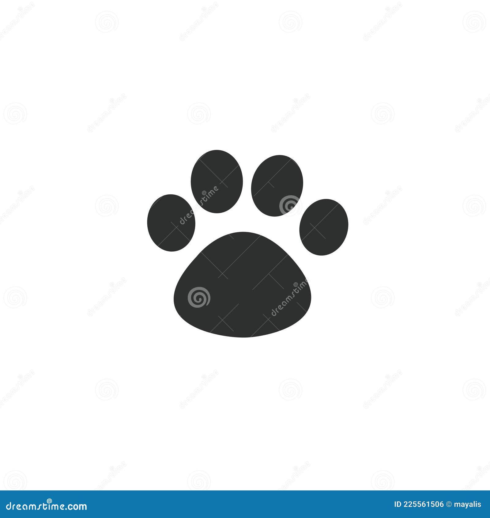 Funny Cartoon Cat S or Dog S Paw Print Stock Vector - Illustration of  concept, kitten: 225561506