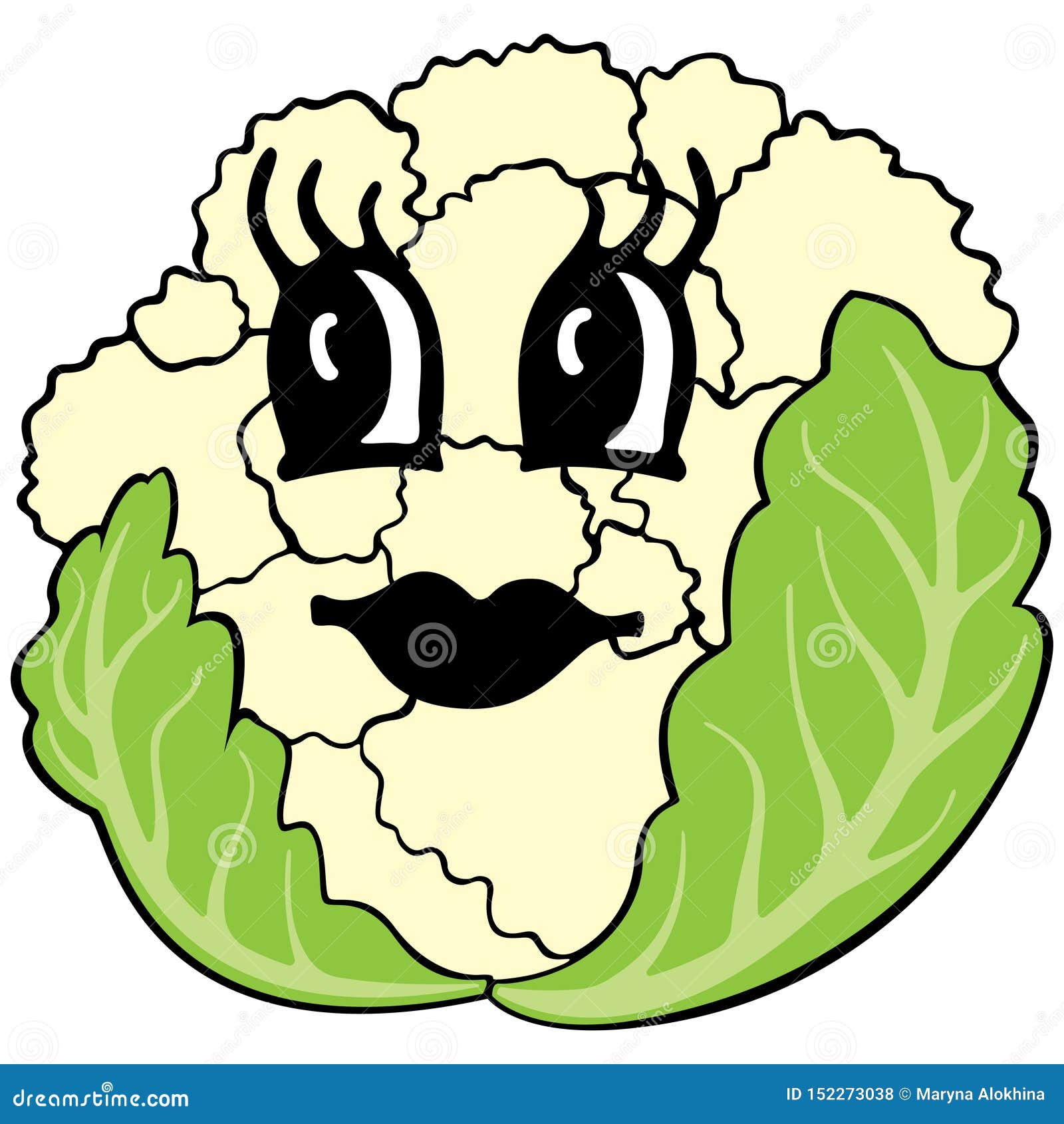 Funny cartoon cauliflower stock vector. Illustration of isolated - 152273038