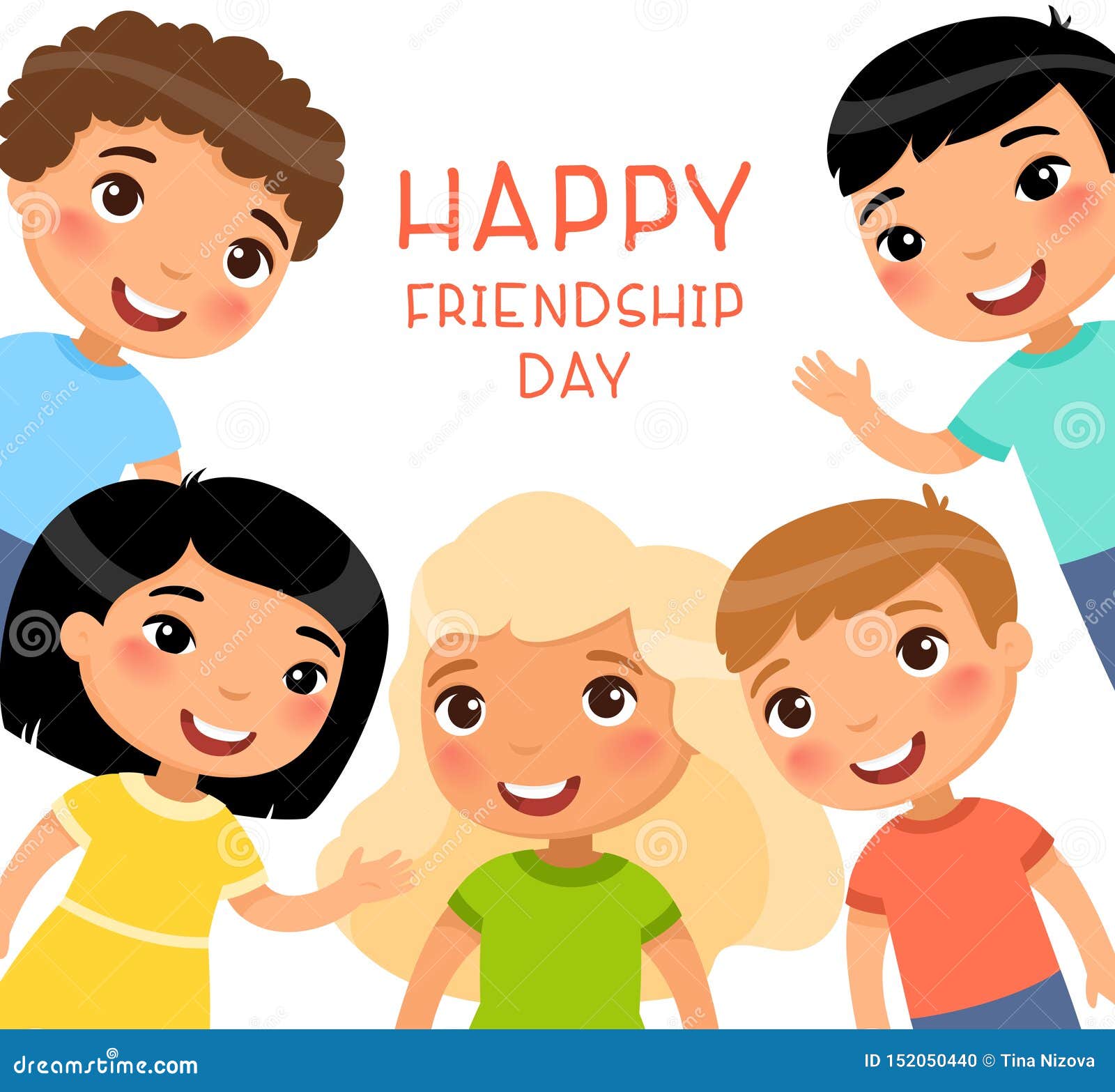 Friendship Day Square Poster. Five International Children in a Frame are Smiling and Waving. Stock Illustration - Illustration of cute, korean: 152050440 Friendship Day Square Poster. Five International Children in a Frame are Smiling and Waving. Stock Illustration - Illustration of cute, korean: 152050440