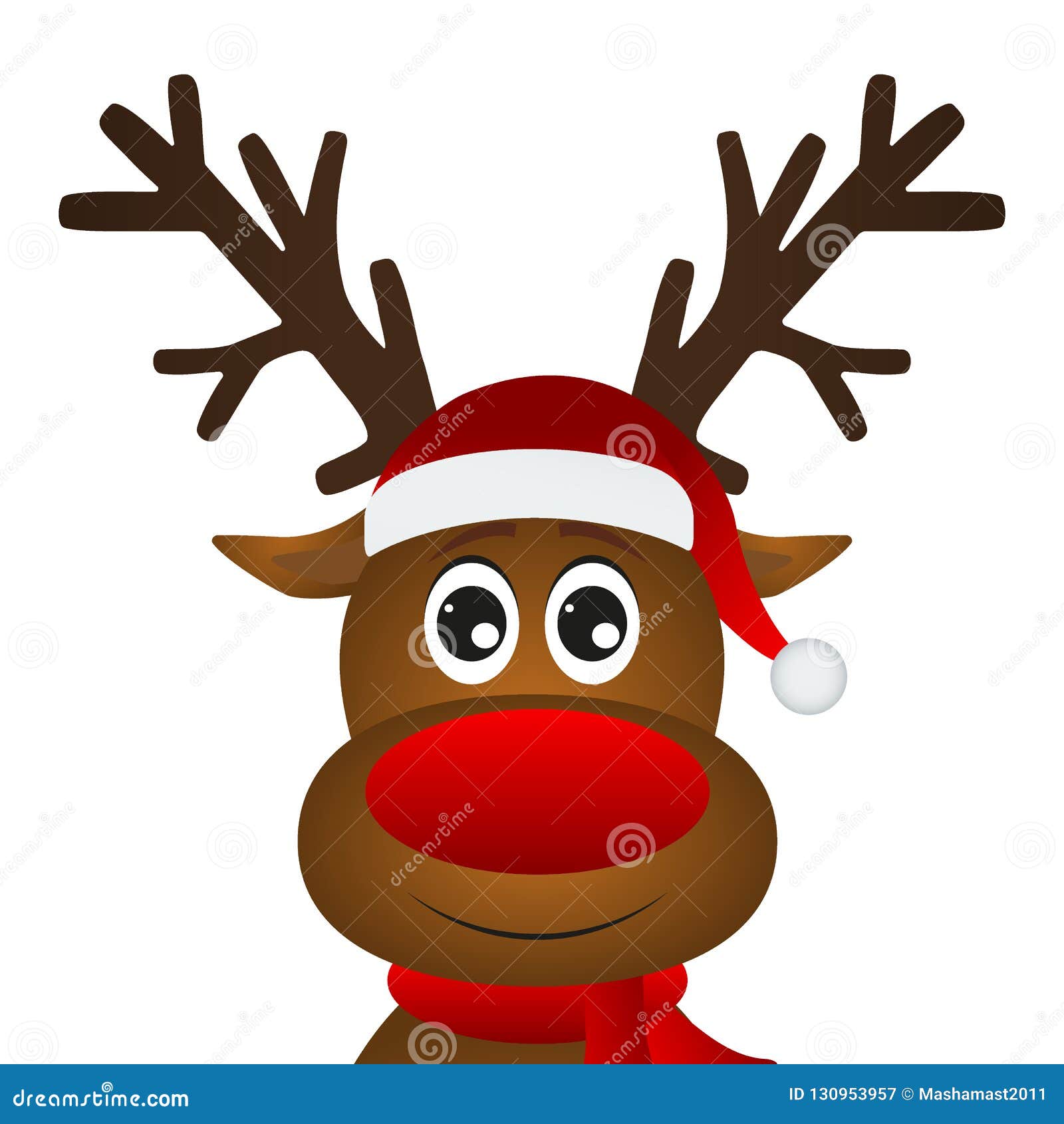 Funny Cartoon Christmas Reindeer Stock Vector - Illustration of alone ...