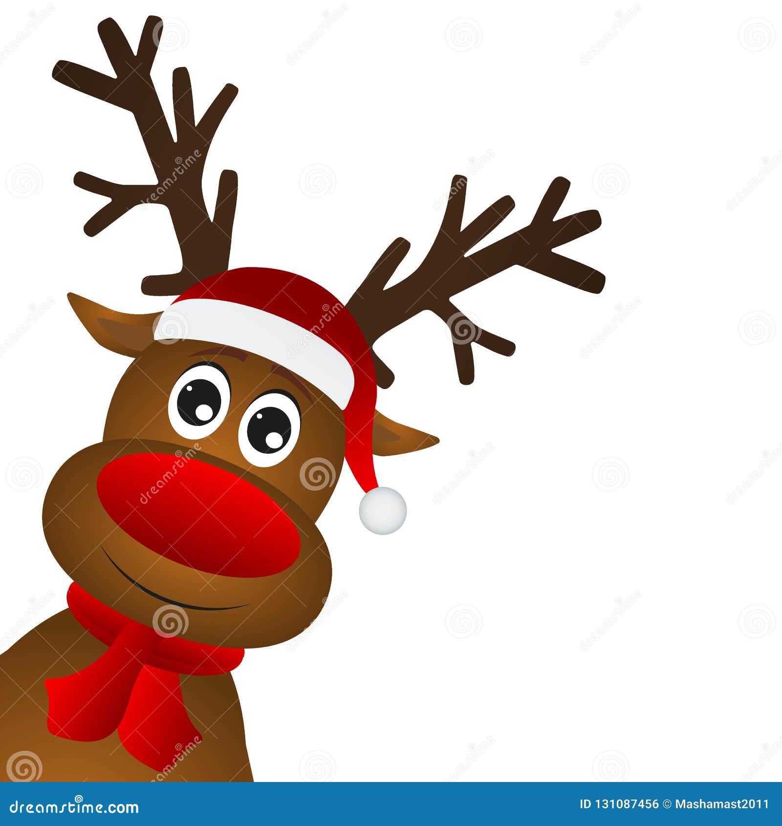 Funny Cartoon Christmas Reindeer Stock Vector - Illustration of alone ...