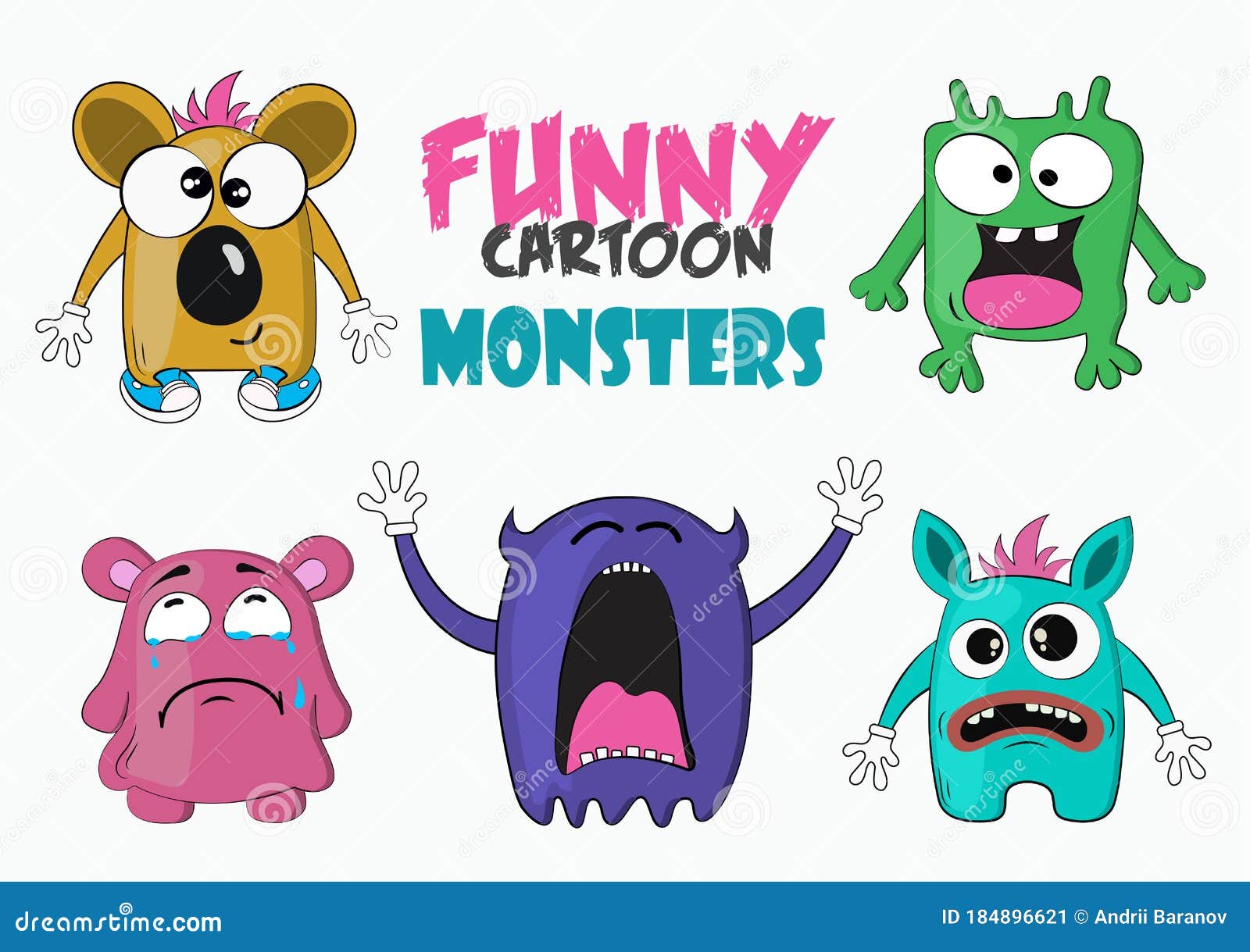 Funny Cartoon Colorful Monsters. Monsters with Emotions. Facial Expression. Sad, Happy, Angry Faces. Funny Cartoon Characters Stock Vector - Illustration of creature, graffiti: 184896621 Funny Cartoon Colorful Monsters. Monsters with Emotions. Facial Expression. Sad, Happy, Angry Faces. Funny Cartoon Characters Stock Vector - Illustration of creature, graffiti: 184896621