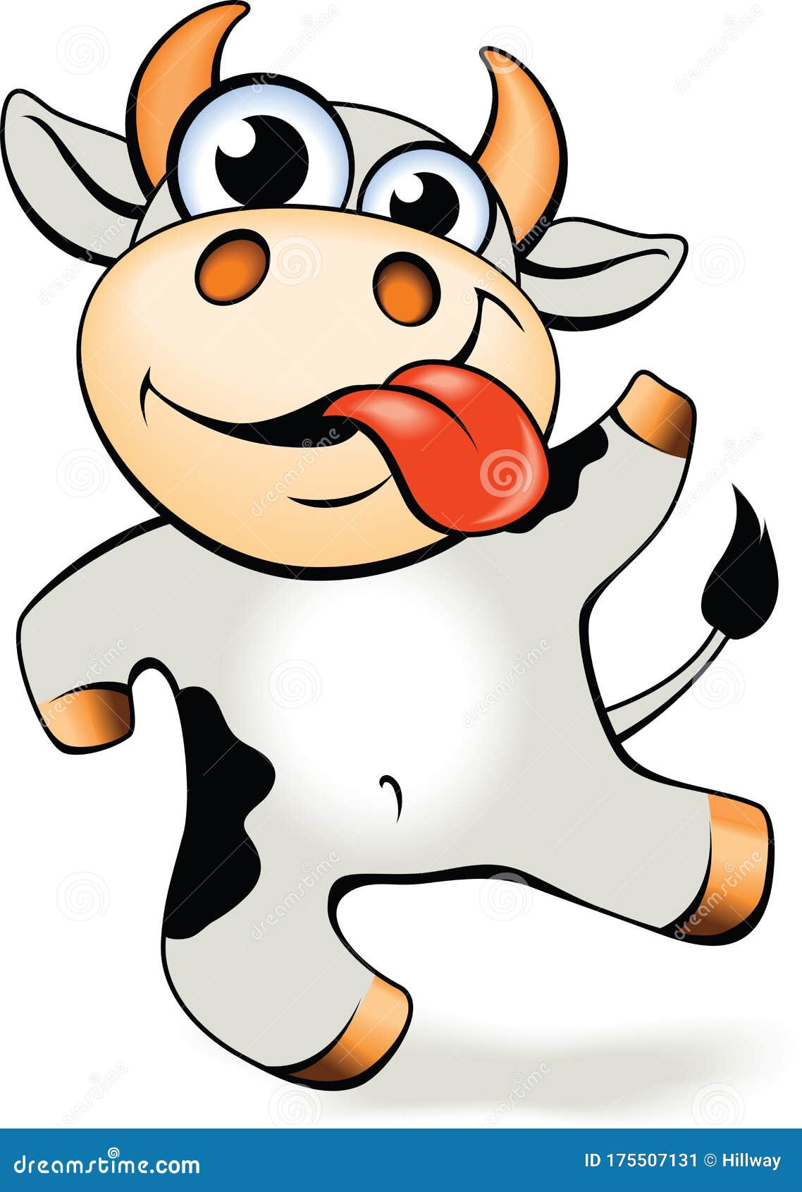 funny cartoon crazy mad and happy cow