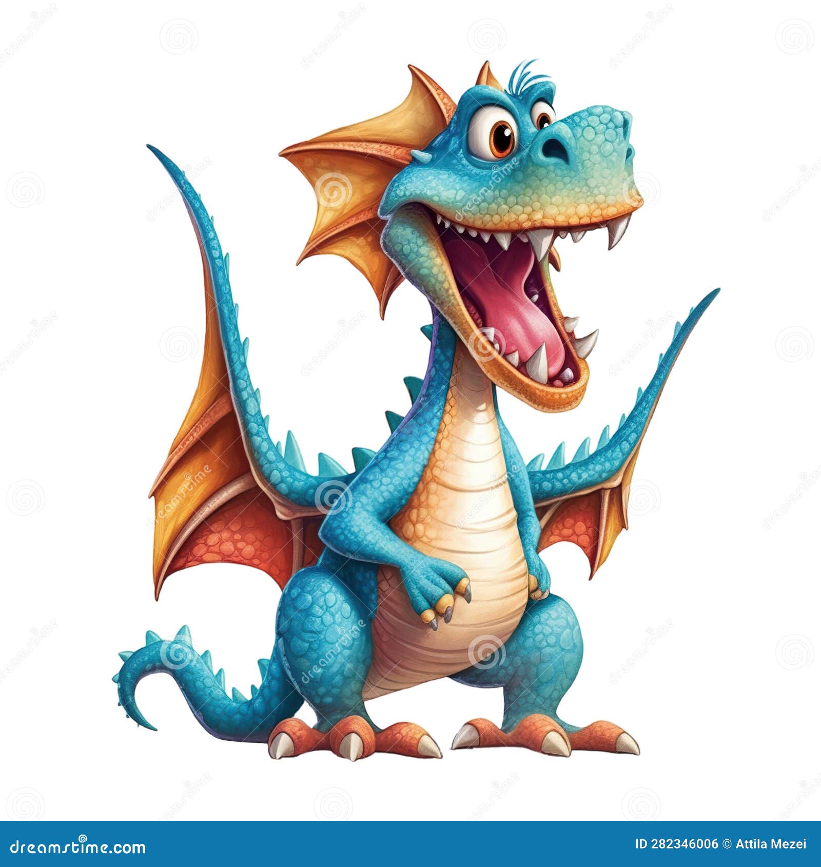 funny cartoon cute dragon