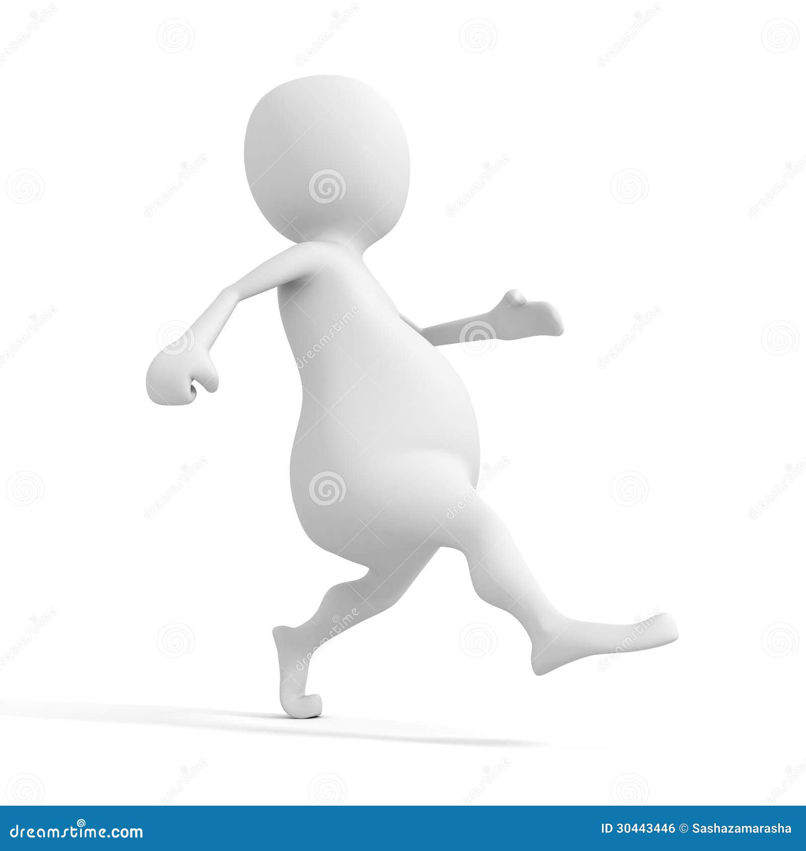 Funny Cartoon 3D Character Walking on White Background Stock Illustration -  Illustration of runway, human: 30443446