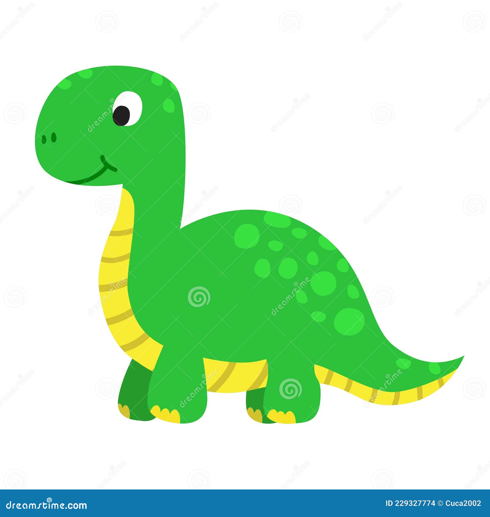 Funny Cartoon Dinosaur, Cute Illustration in Flat Style. Colorful