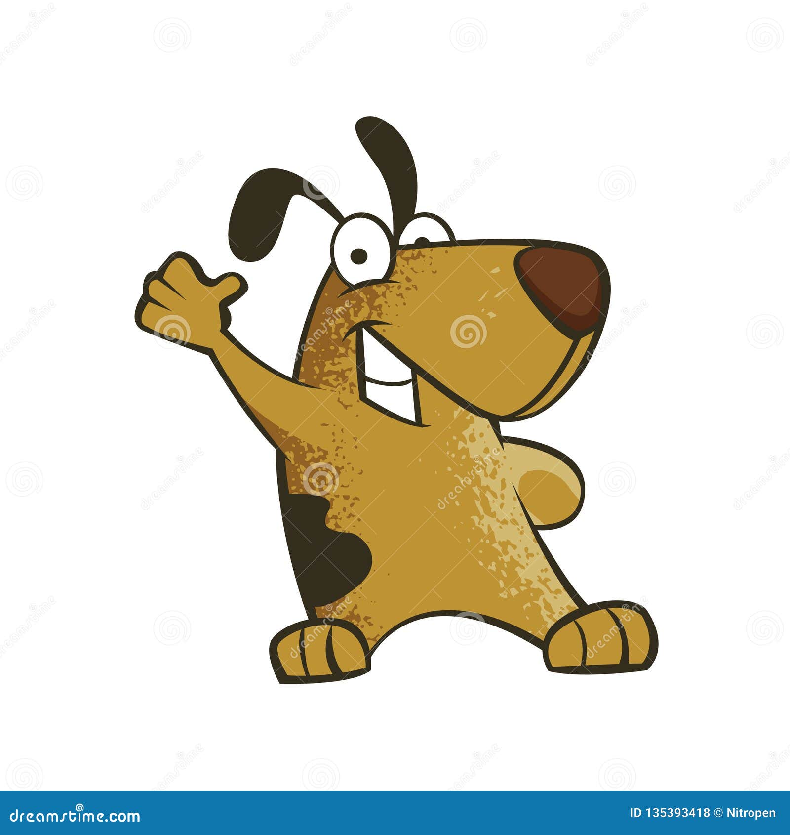 Funny cartoon dog stock vector. Illustration of character - 135393418