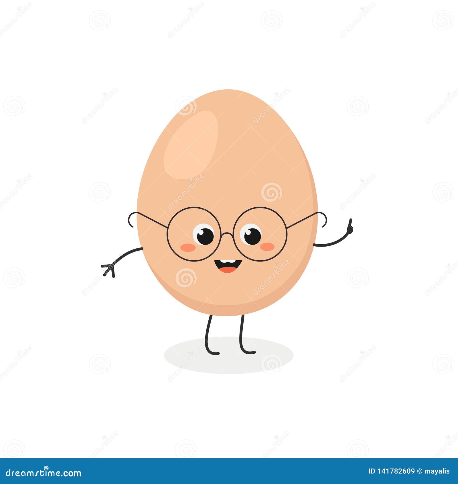 Funny Cartoon Egghead Character Stock Vector - Illustration of children,  clever: 141782609