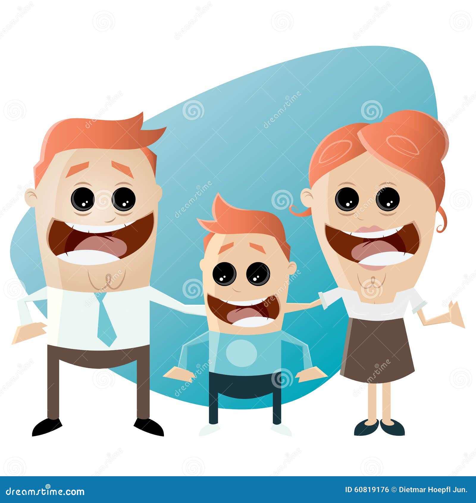 Funny cartoon family stock vector. Illustration of clipart - 60819176