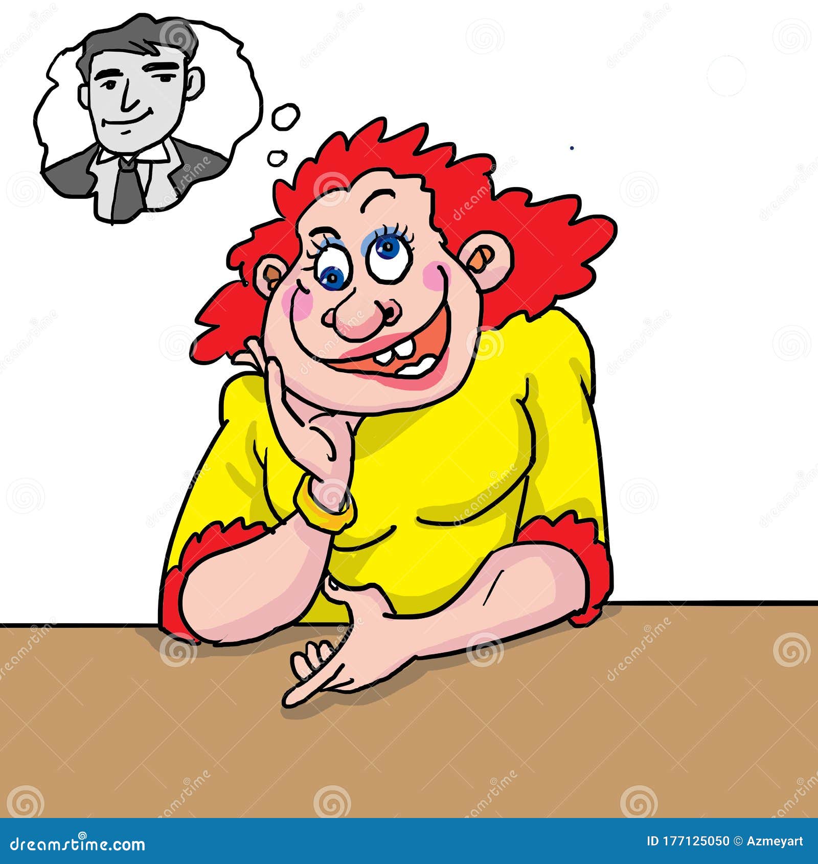 Funny Cartoon, Fat Girl Imagine Her Future Boyfriend Stock Illustration -  Illustration of lifestyle, girlfriend: 177125050