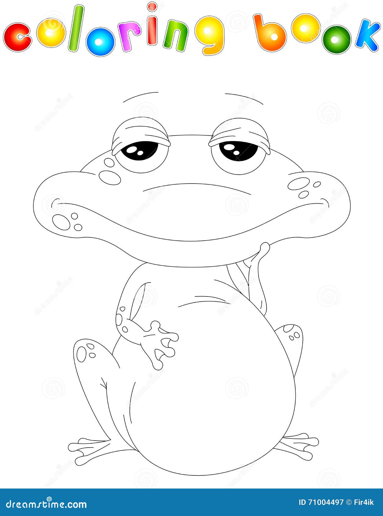 Funny Cartoon Frog. Coloring Book Stock Vector - Illustration of frog ...
