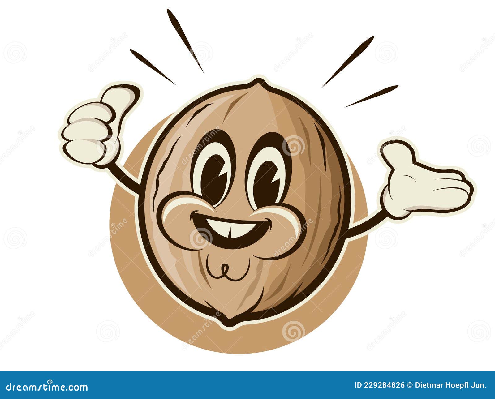 Funny Cartoon Illustration of a Happy Nut Stock Vector Illustration
