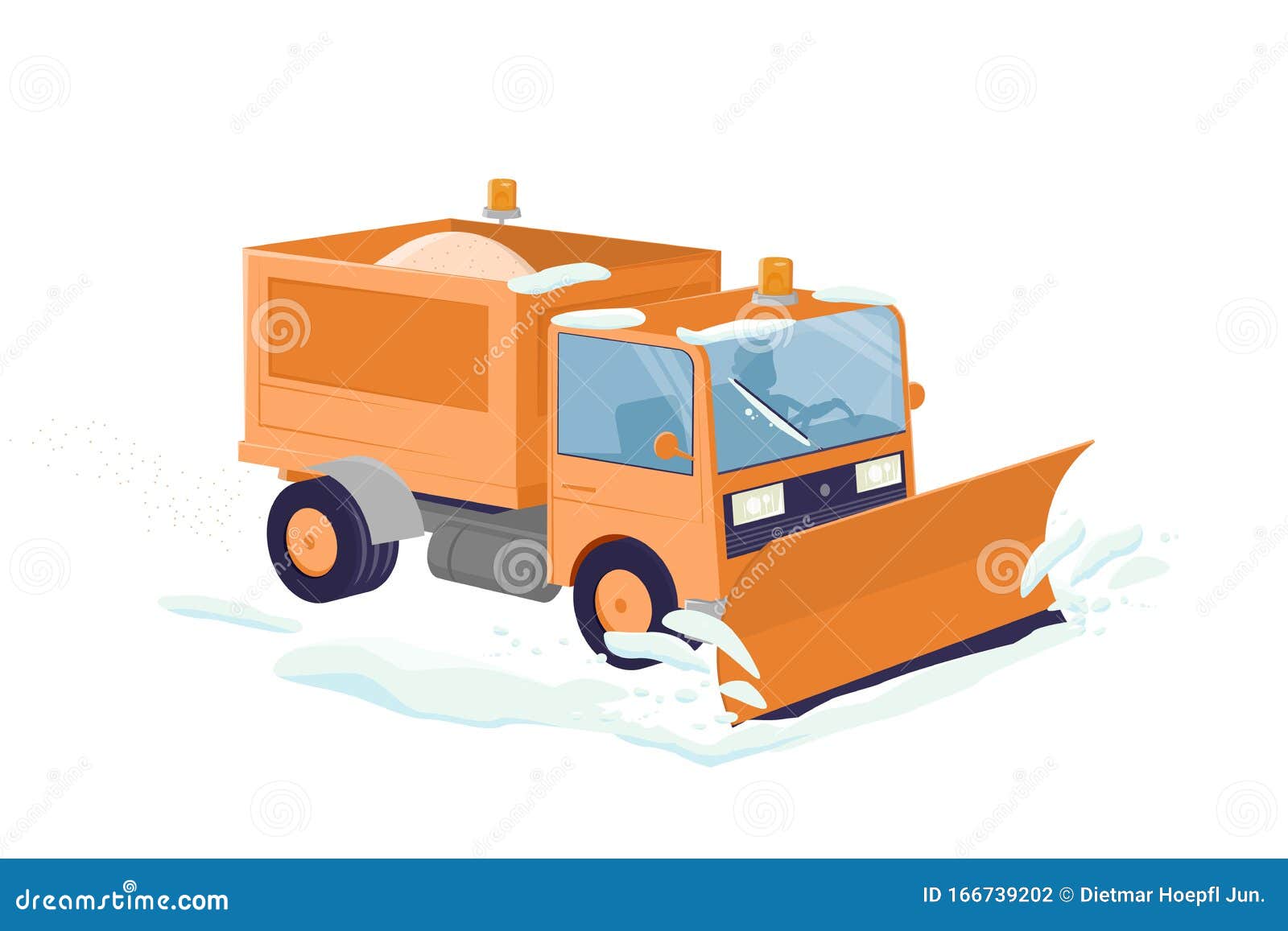 Funny Cartoon Illustration of an Isolated Snow Plow Stock Vector