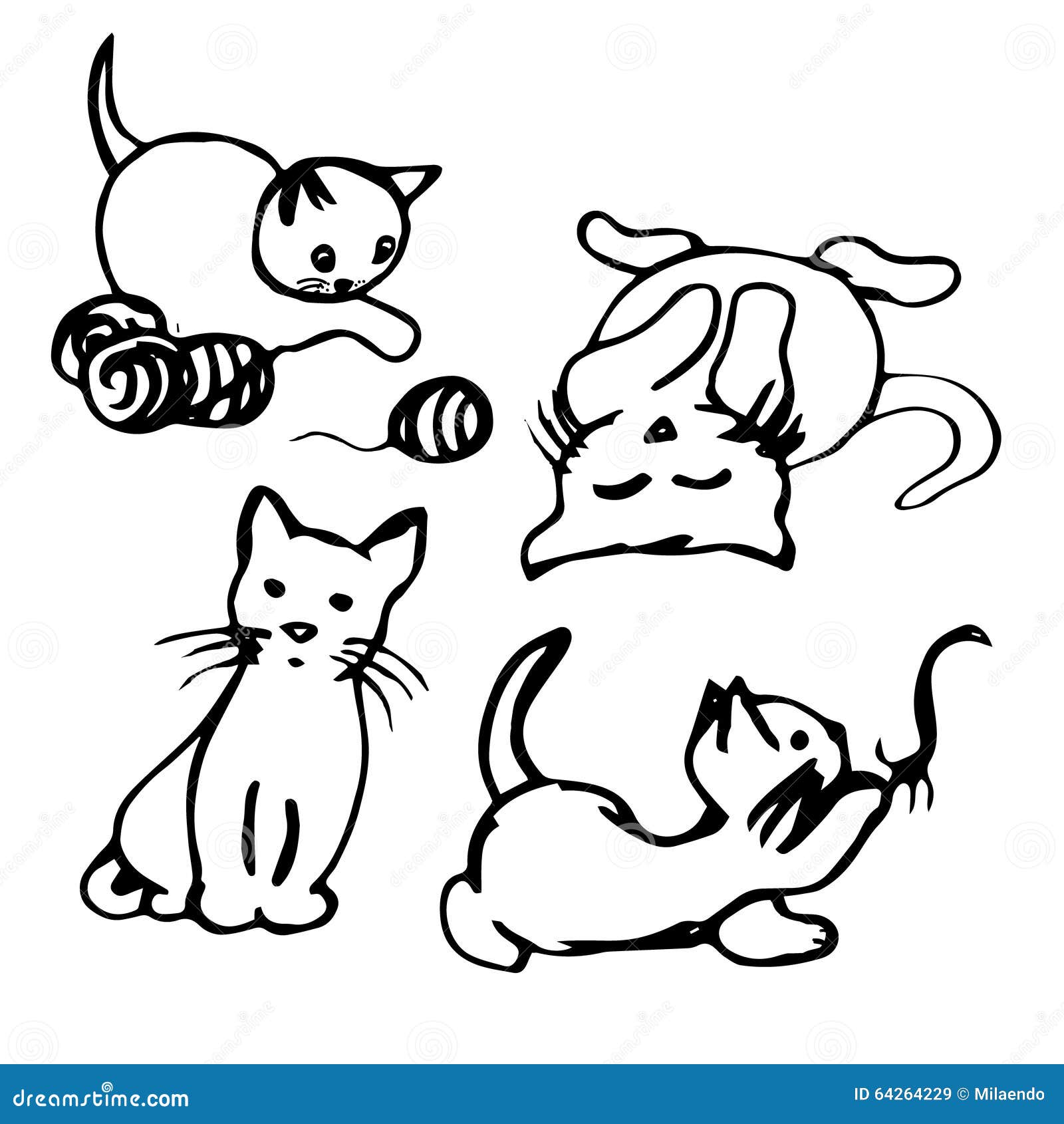  Cartoon Cat Set. Pet Kittens Cartoon Vector CartoonDealer.com 24166089