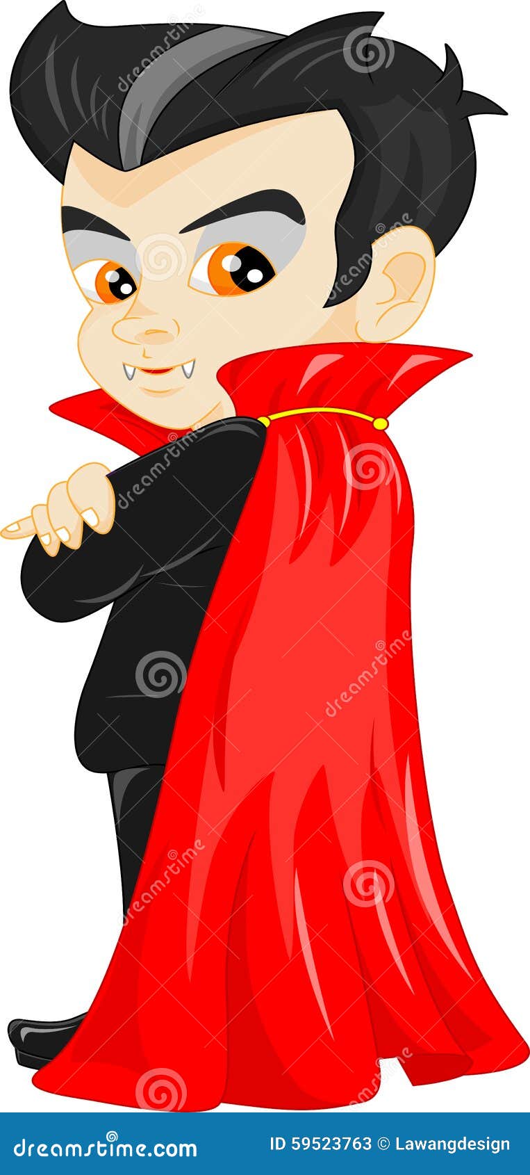 Vampire Boy Illustration Clipart for Halloween Designs