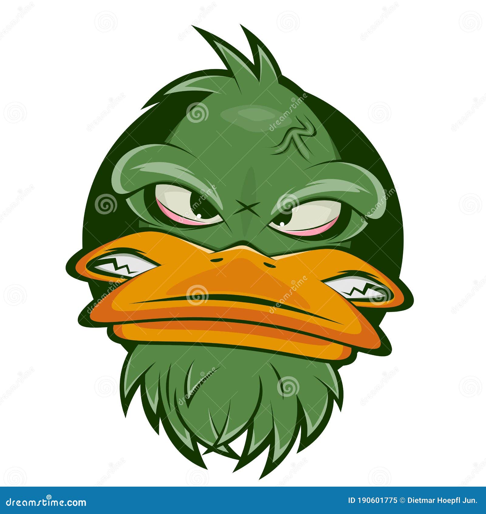 Funny Cartoon Logo of an Angry Duck Stock Vector - Illustration of cute,  logo: 190601775