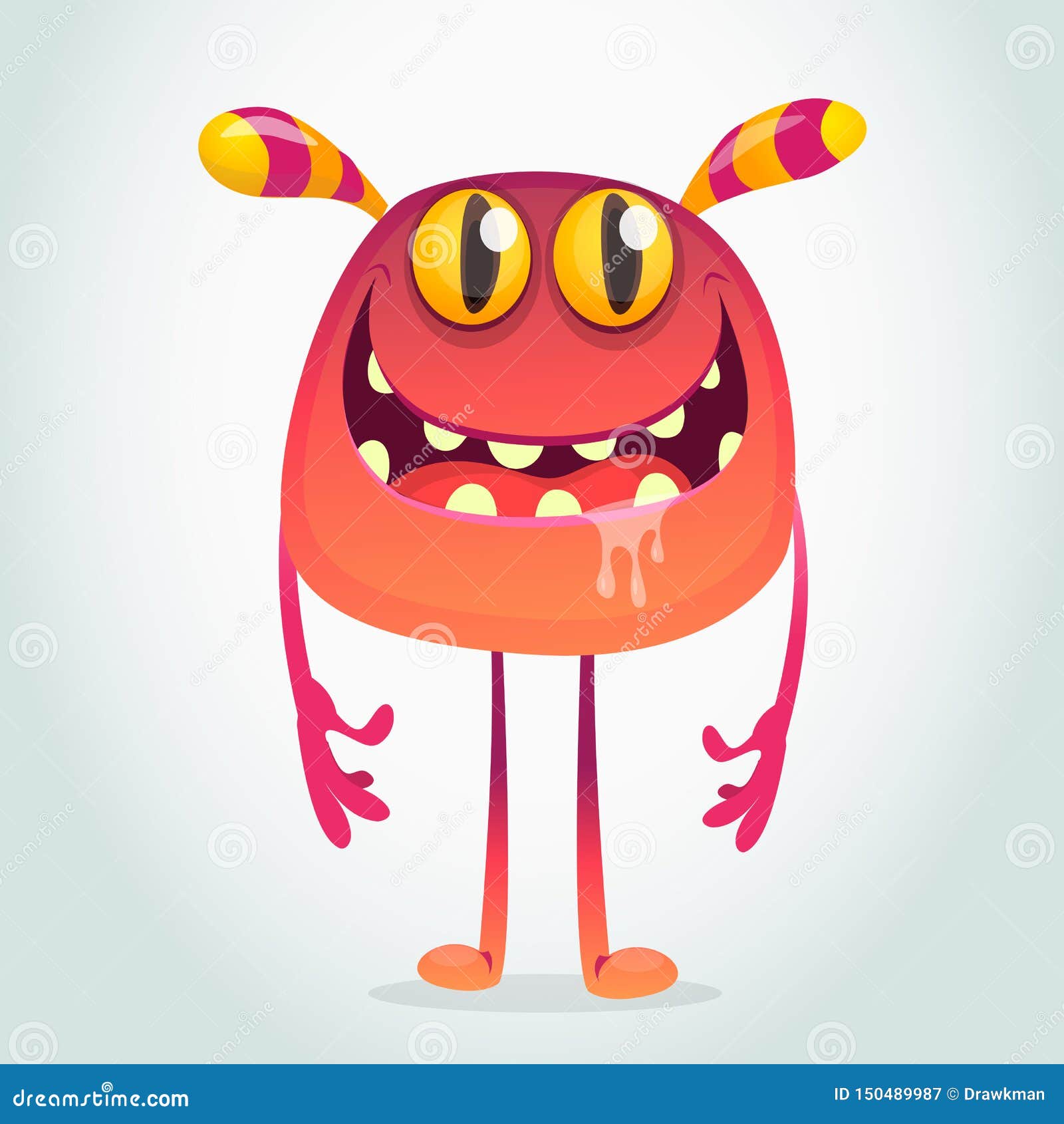 Funny Cartoon Monster Character. Stock Vector - Illustration of freak ...