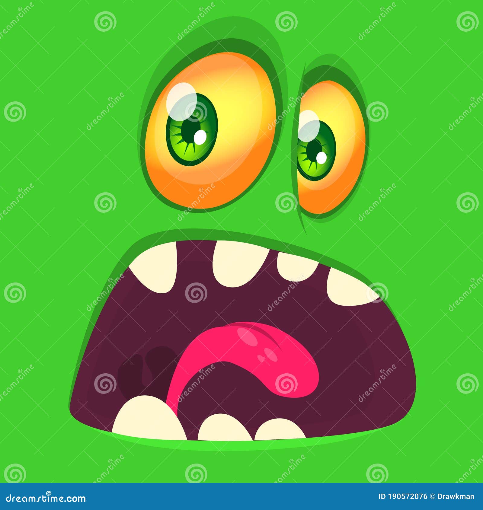 Funny cartoon monster face Vector monster avatar  Stock Illustration  67035162  PIXTA