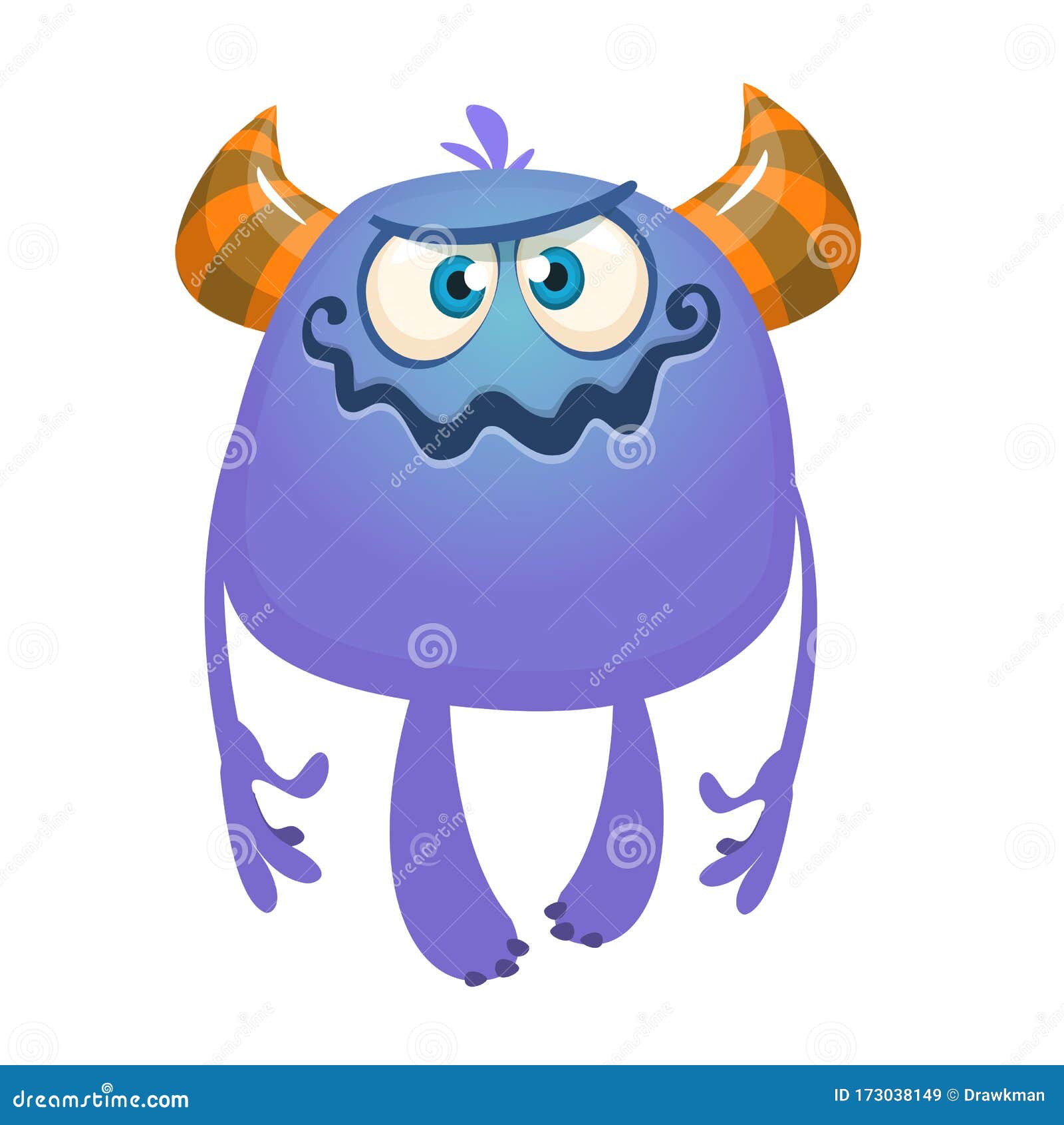 Scary Little Cartoon Monster. Vector Illustration of Cute Monster Character  Design Stock Vector - Illustration of excited, creature: 173038149