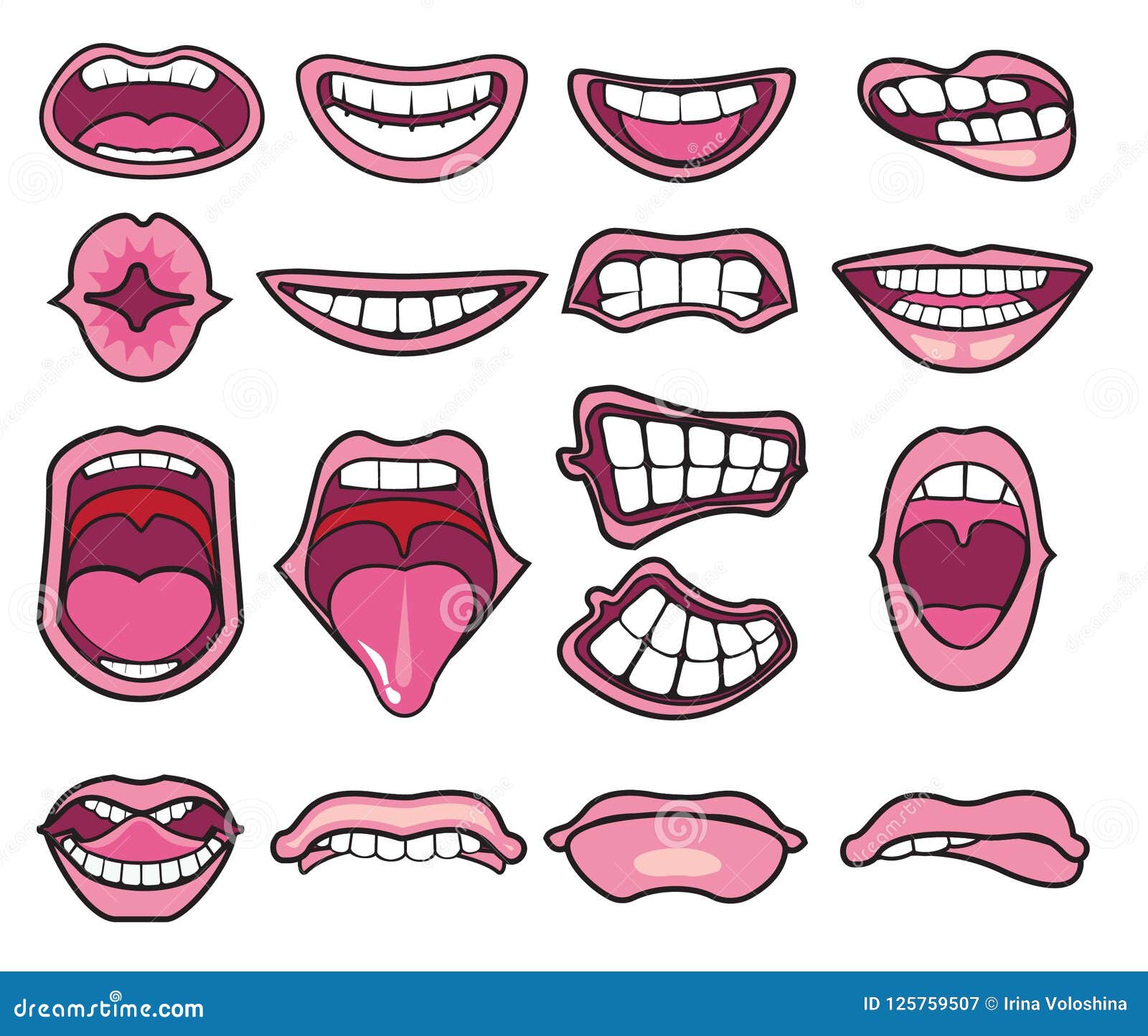 Smile Mouths Cartoon Vector 89674379