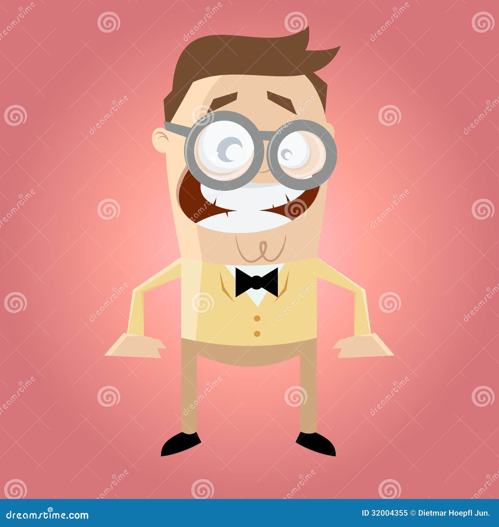 Funny cartoon nerd stock vector. Illustration of glasses - 32004355
