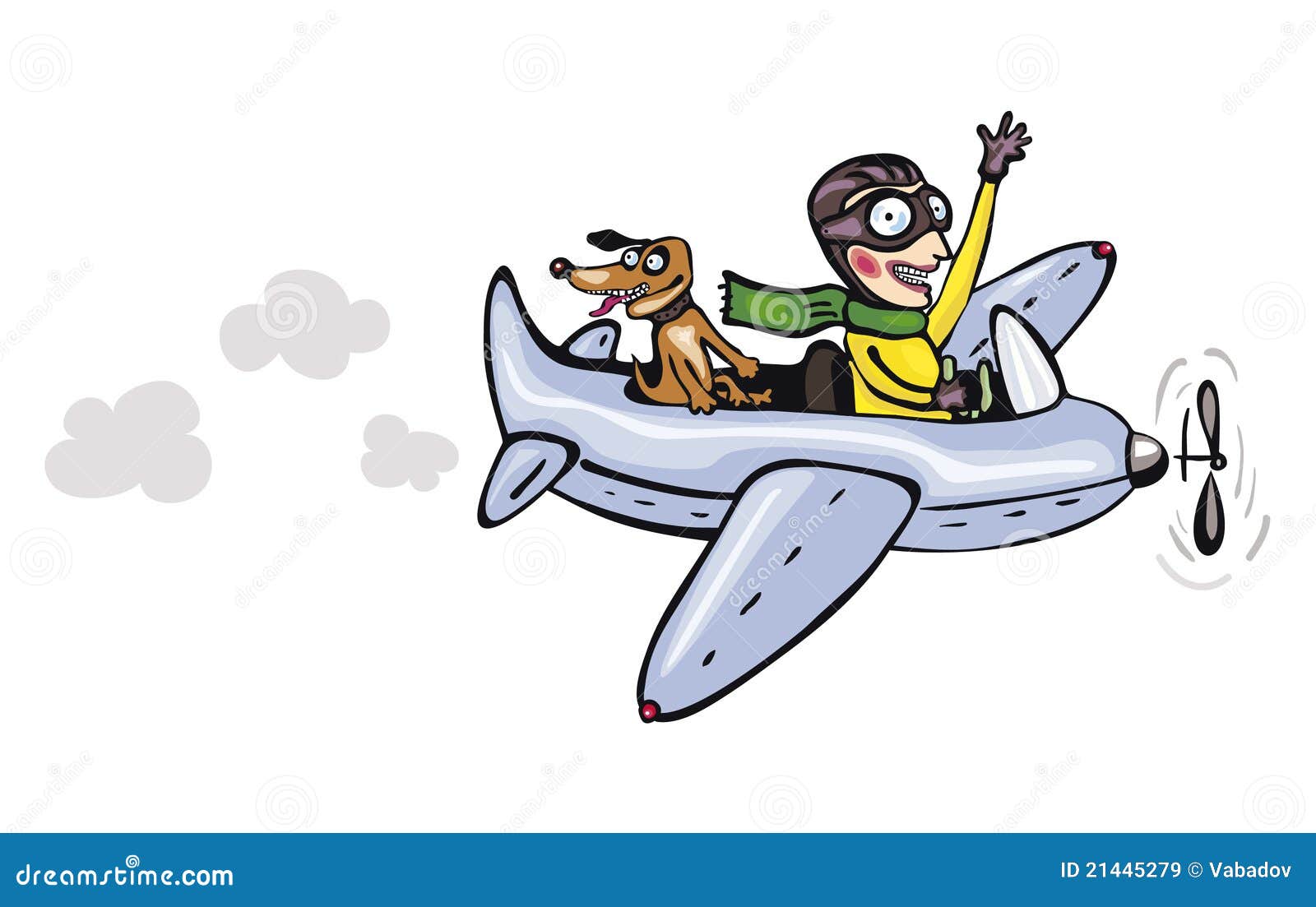 Funny Cartoon Pilot And Dog Royalty Free Stock Images Image 21445279