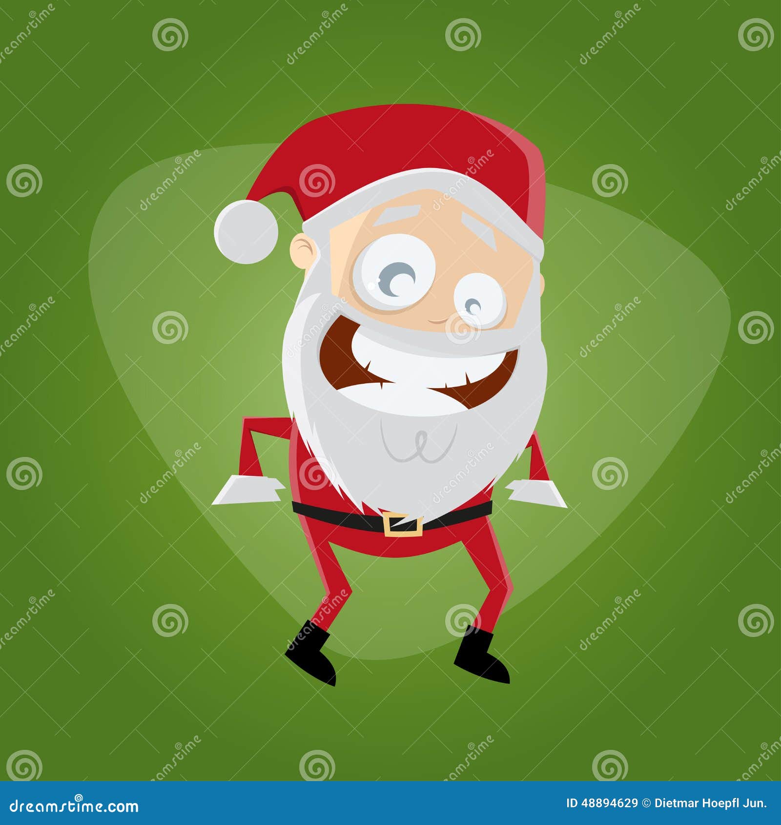 Funny Cartoon Santa Claus Stock Vector Image 48894629