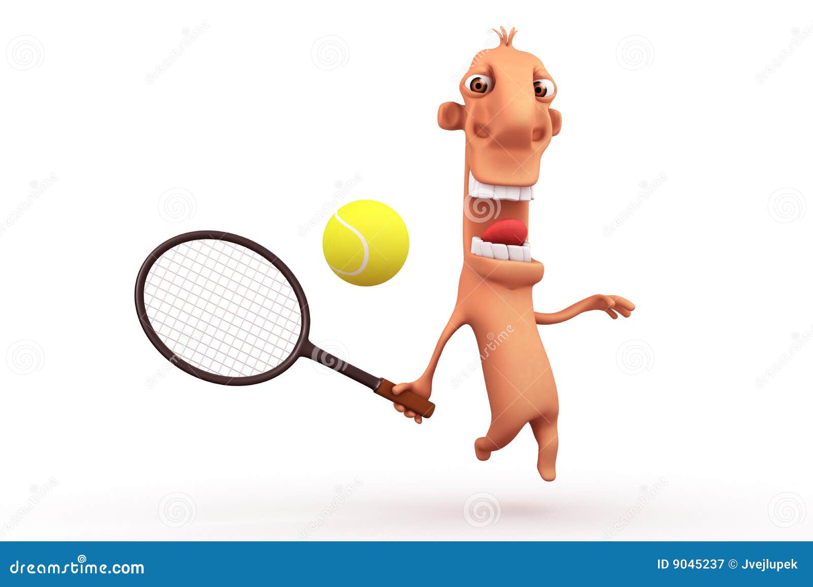 Funny Cartoon Tennis Player. Objects Over White Stock Illustration -  Illustration of player, agility: 9045237